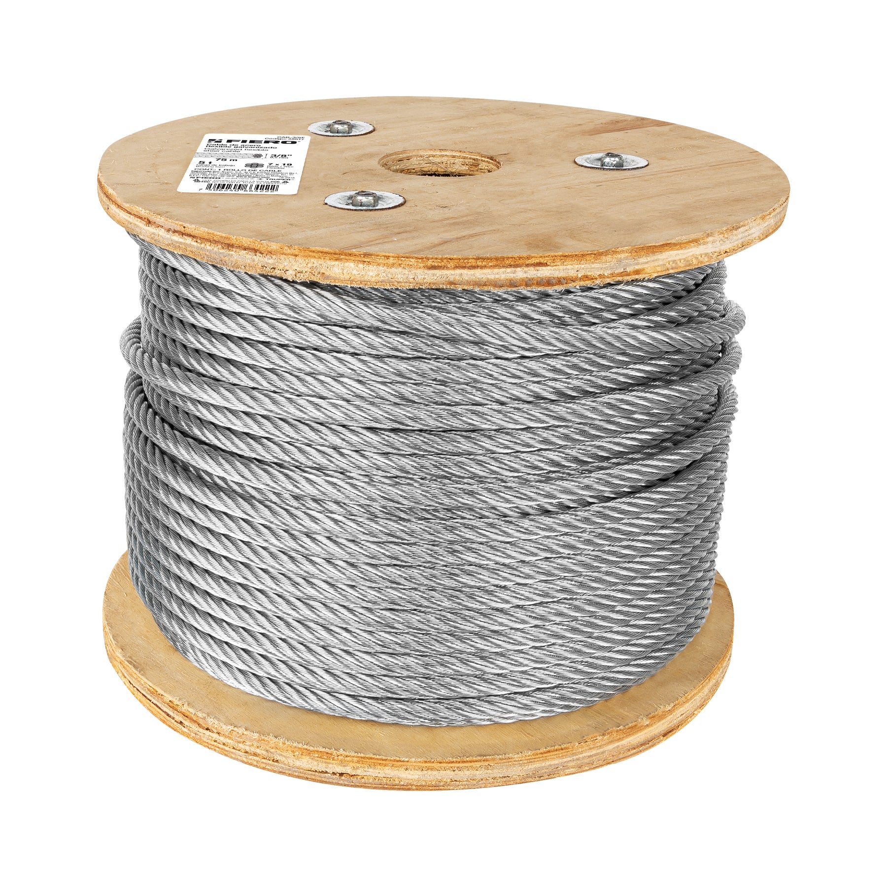 Cable flexible de acero 3/8",7X19, 75 m