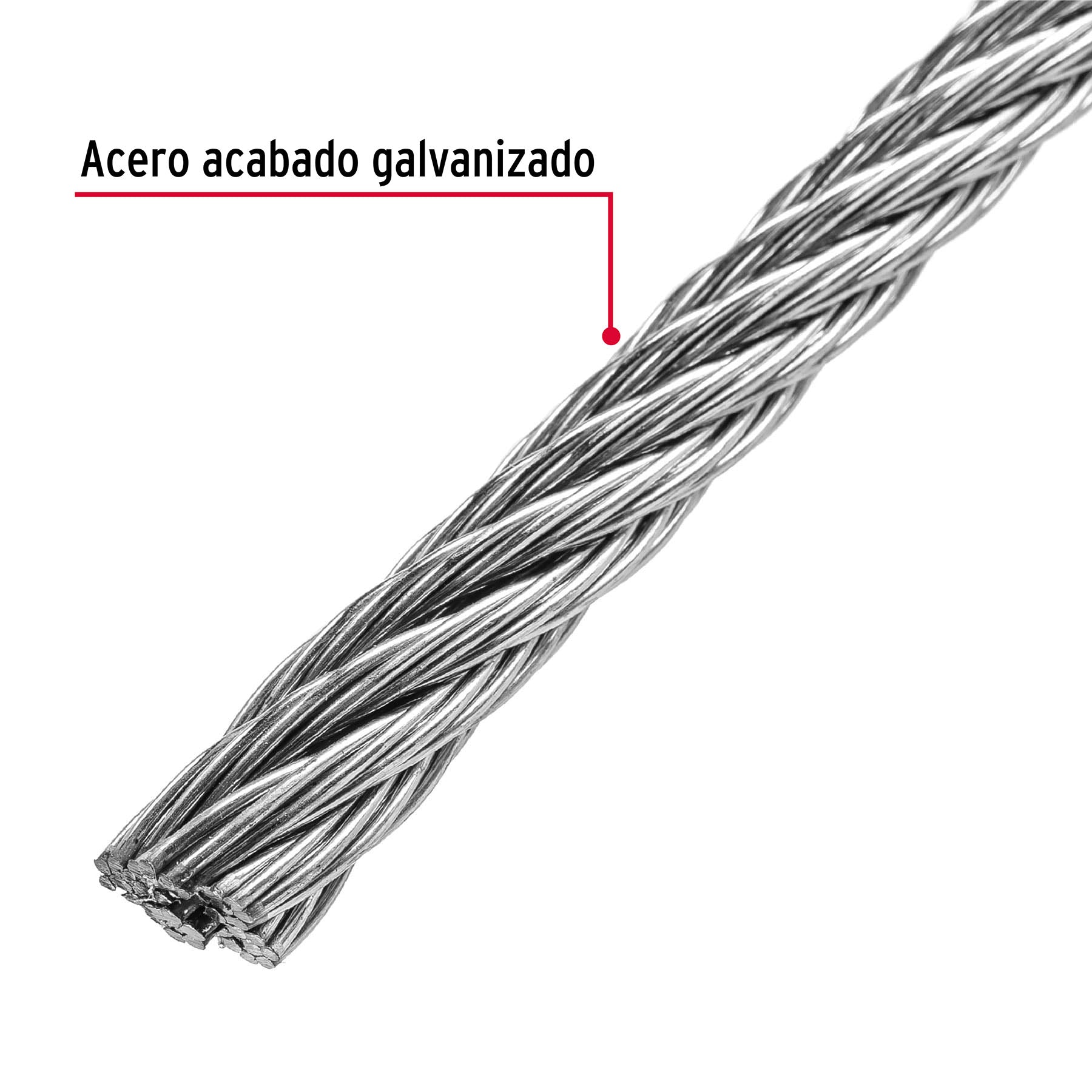 Cable flexible de acero 5/16", 7X19, 75 m