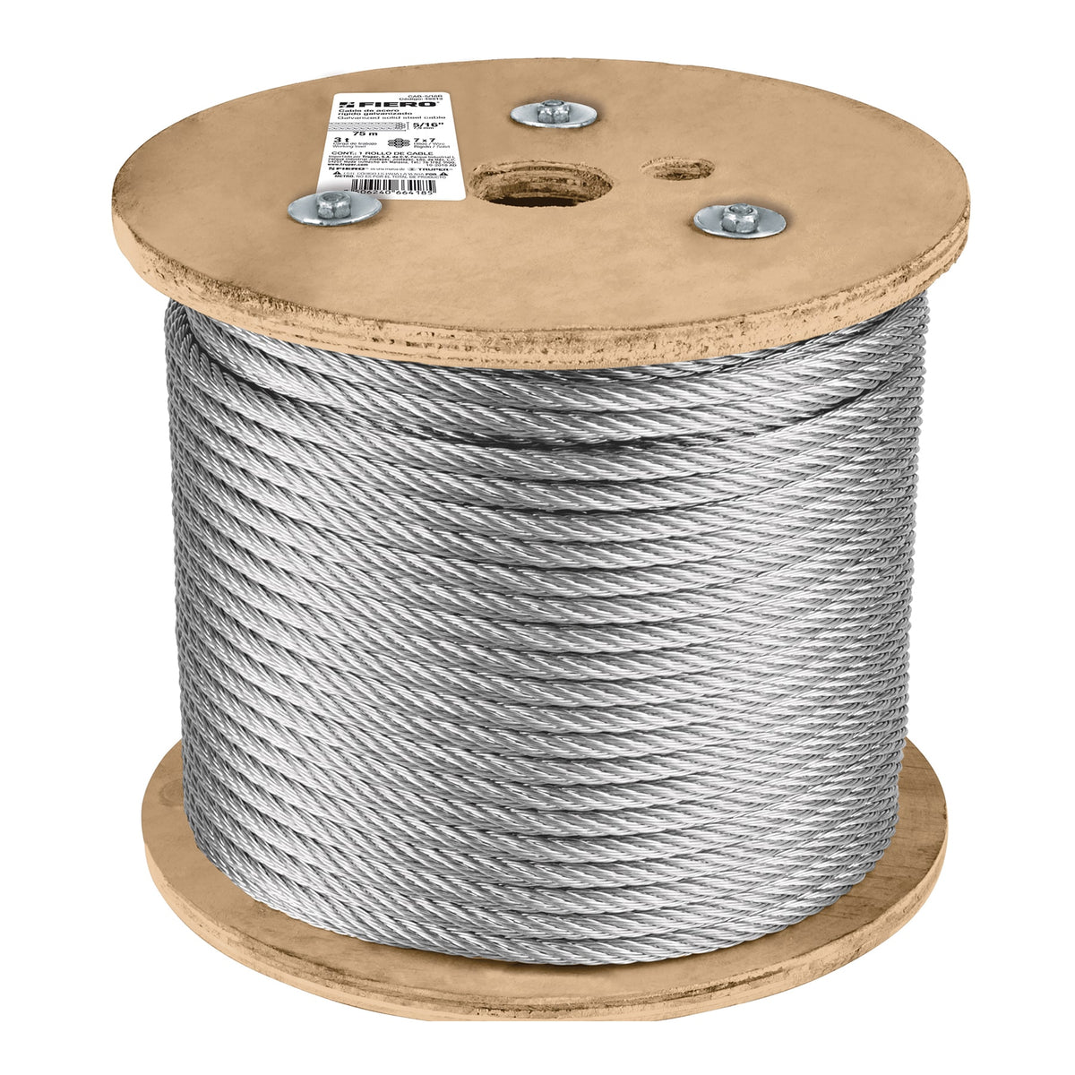 Cable rígido de acero 5/16", 7X7, 75 m