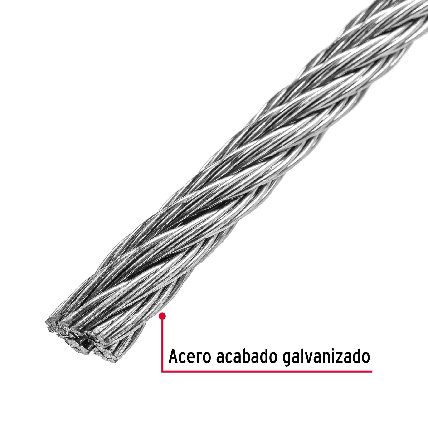 Cable rígido de acero 5/16", 7X7, 75 m