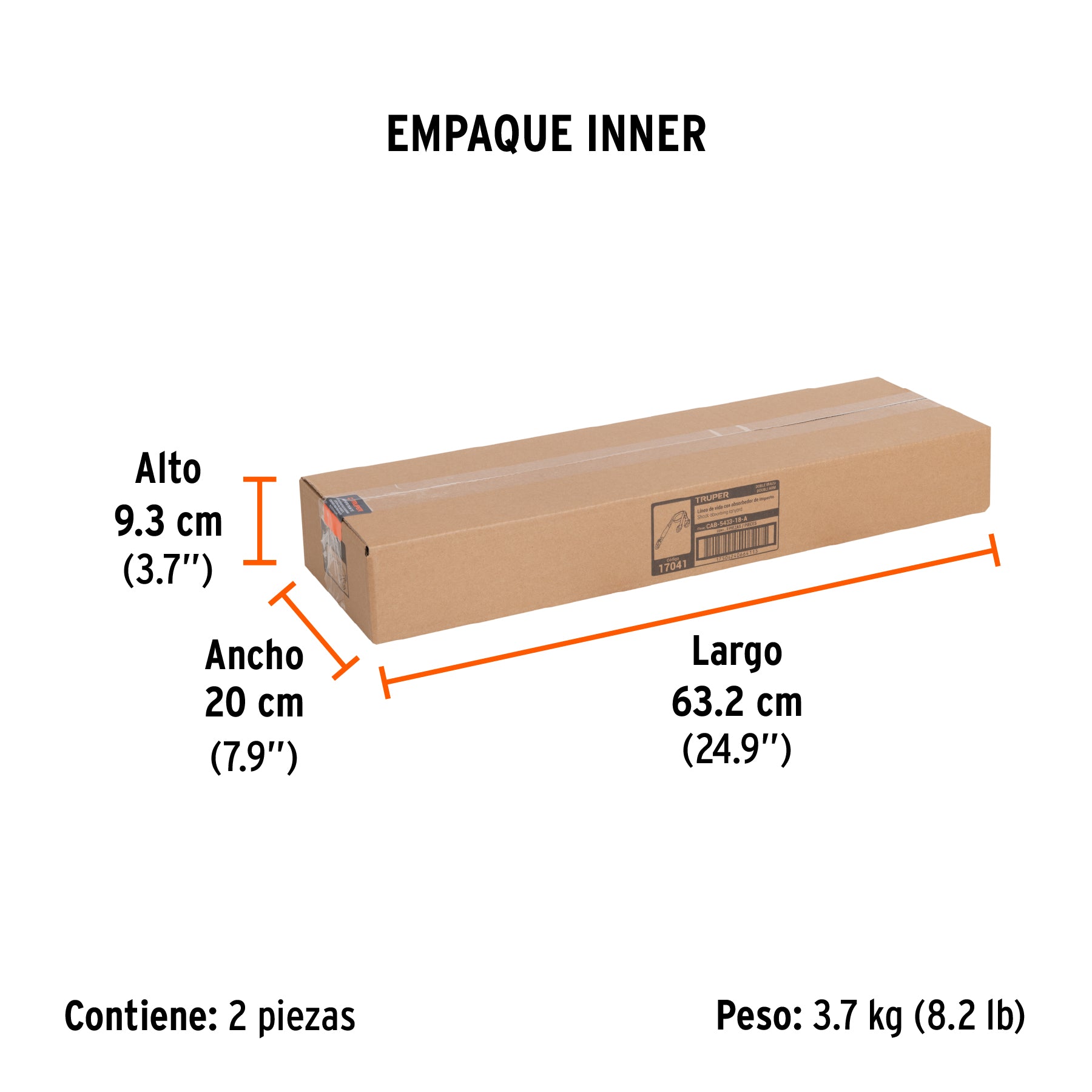 Línea de vida doble gancho chico con absorbedor impacto,ANSI