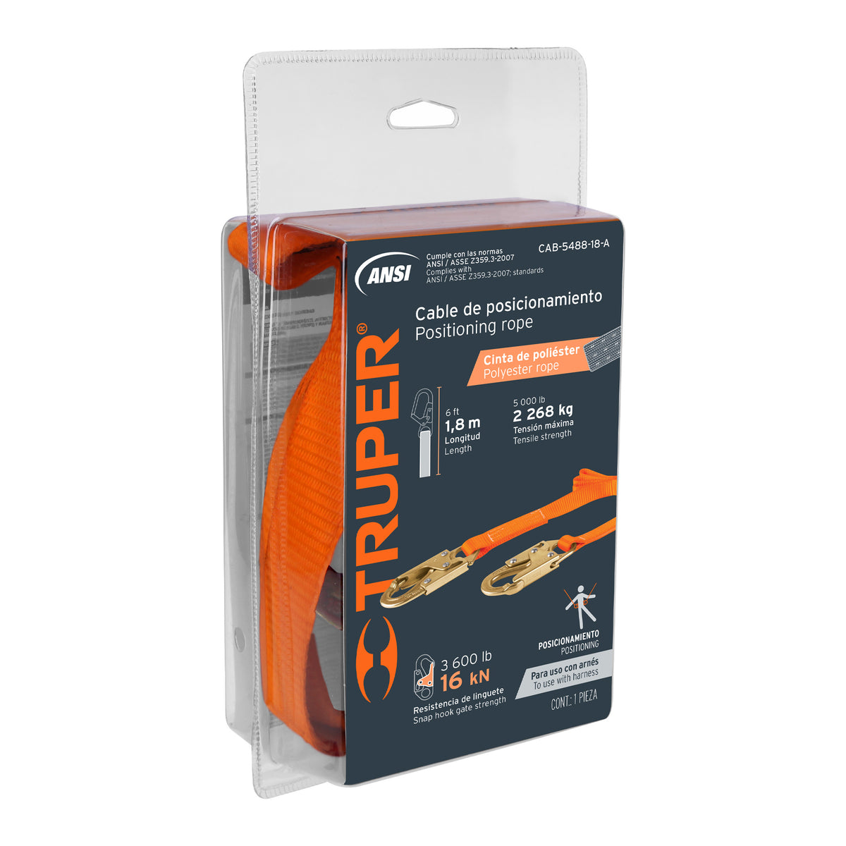 Cable de posicionamiento de poliester, ANSI