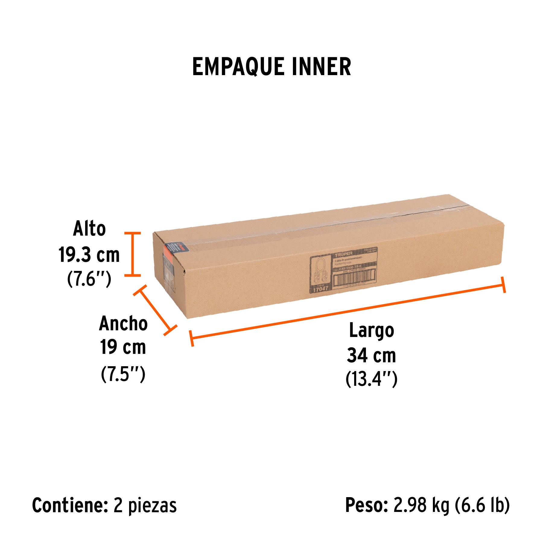 Cable de posicionamiento de acero 1.8 m, ANSI