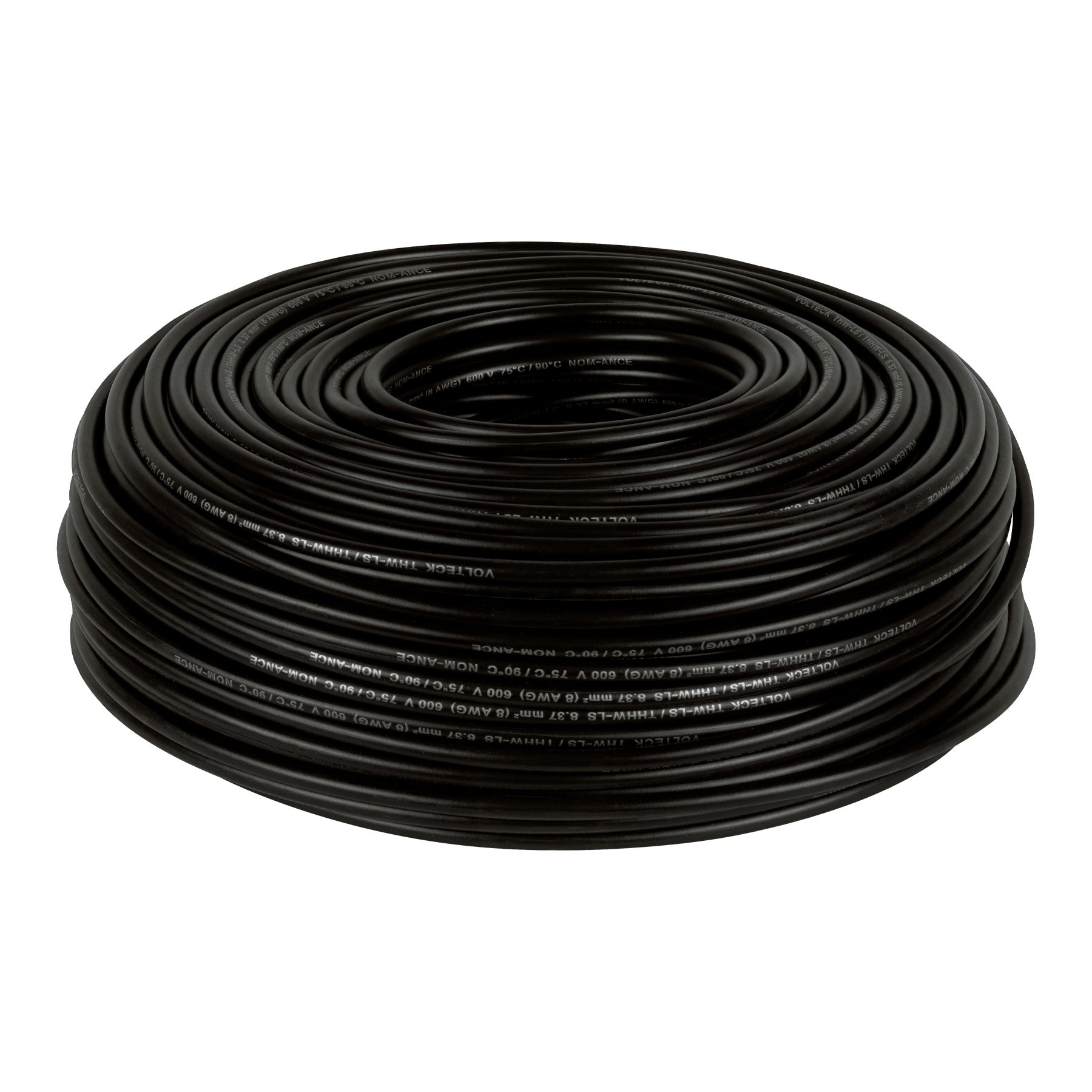 Cable THHW-LS, 8 AWG, color negro rollo 100 m