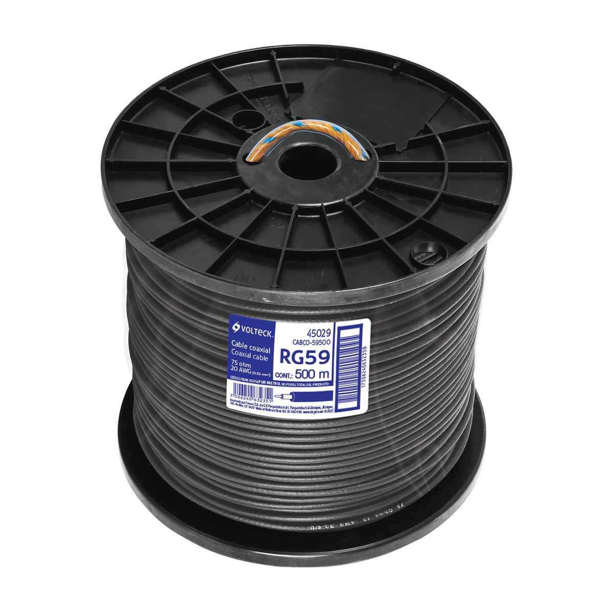 Cable coaxial RG 59, carrete 500 metros