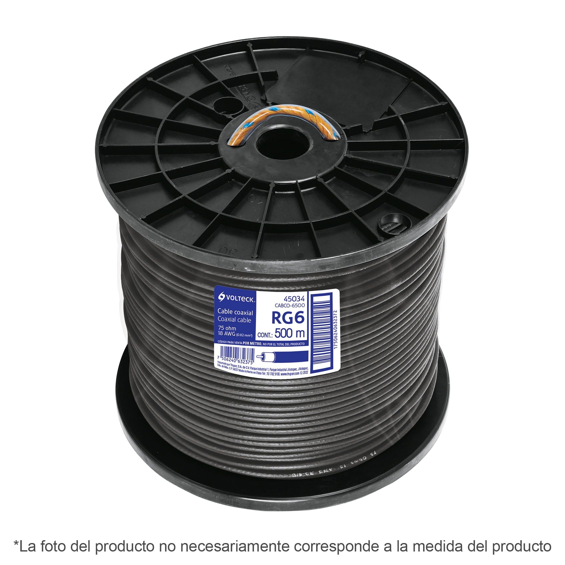 Cable coaxial RG 6, carrete 300 metros