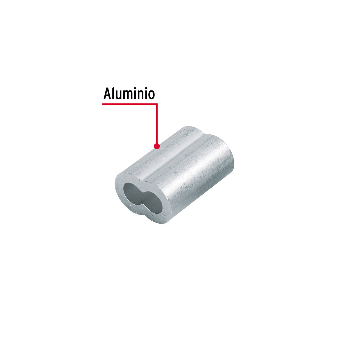Bolsa con 50 casquillos dobles de aluminio, 1/4', Fiero