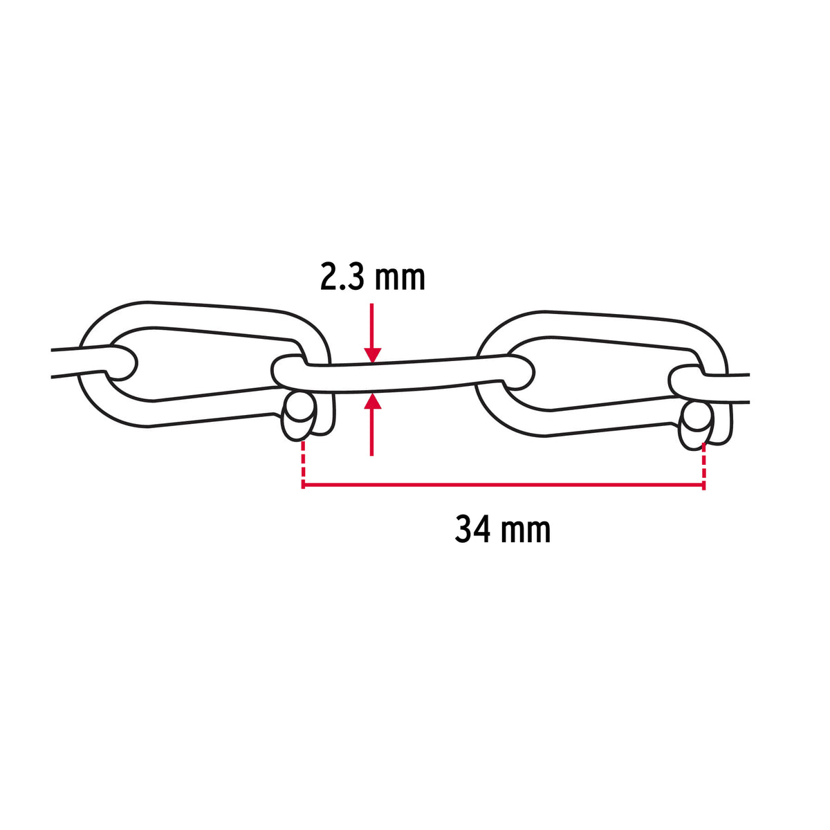 Cadena tipo victor 2.3 mm