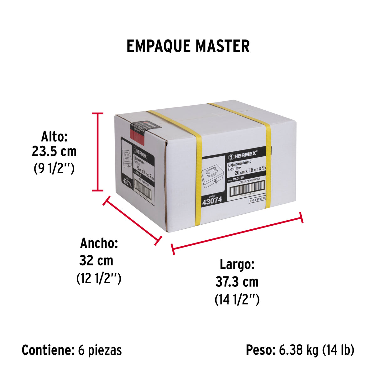 Caja de dinero, 20 cm