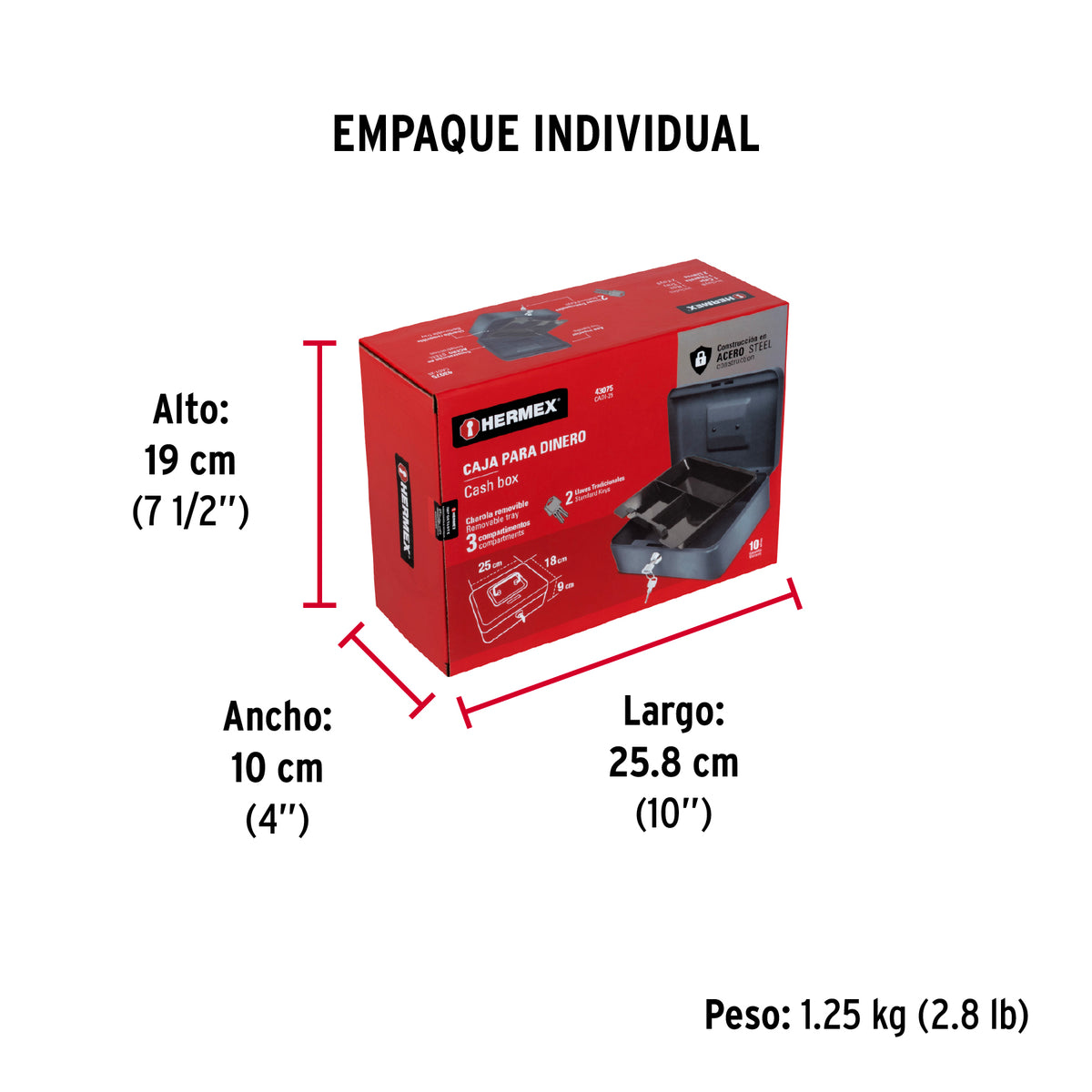 Caja de dinero, 25 cm