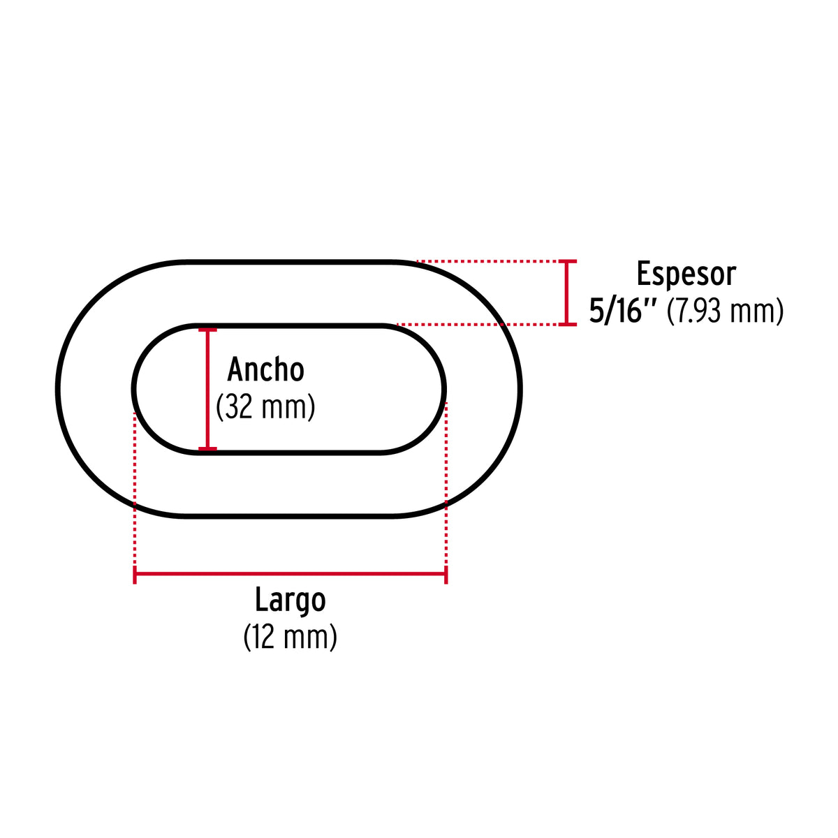 Cadena galvanizada de 5/16"
