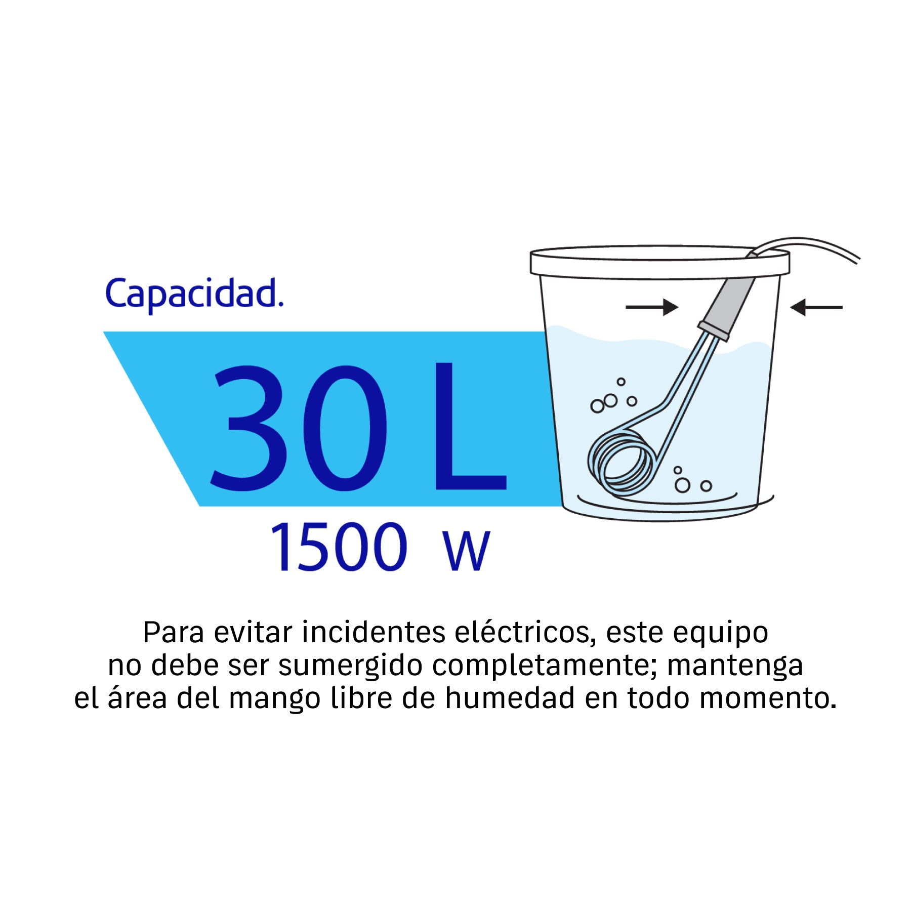 Calentador de inmersión # 8, 1500 W 27 litros Volteck