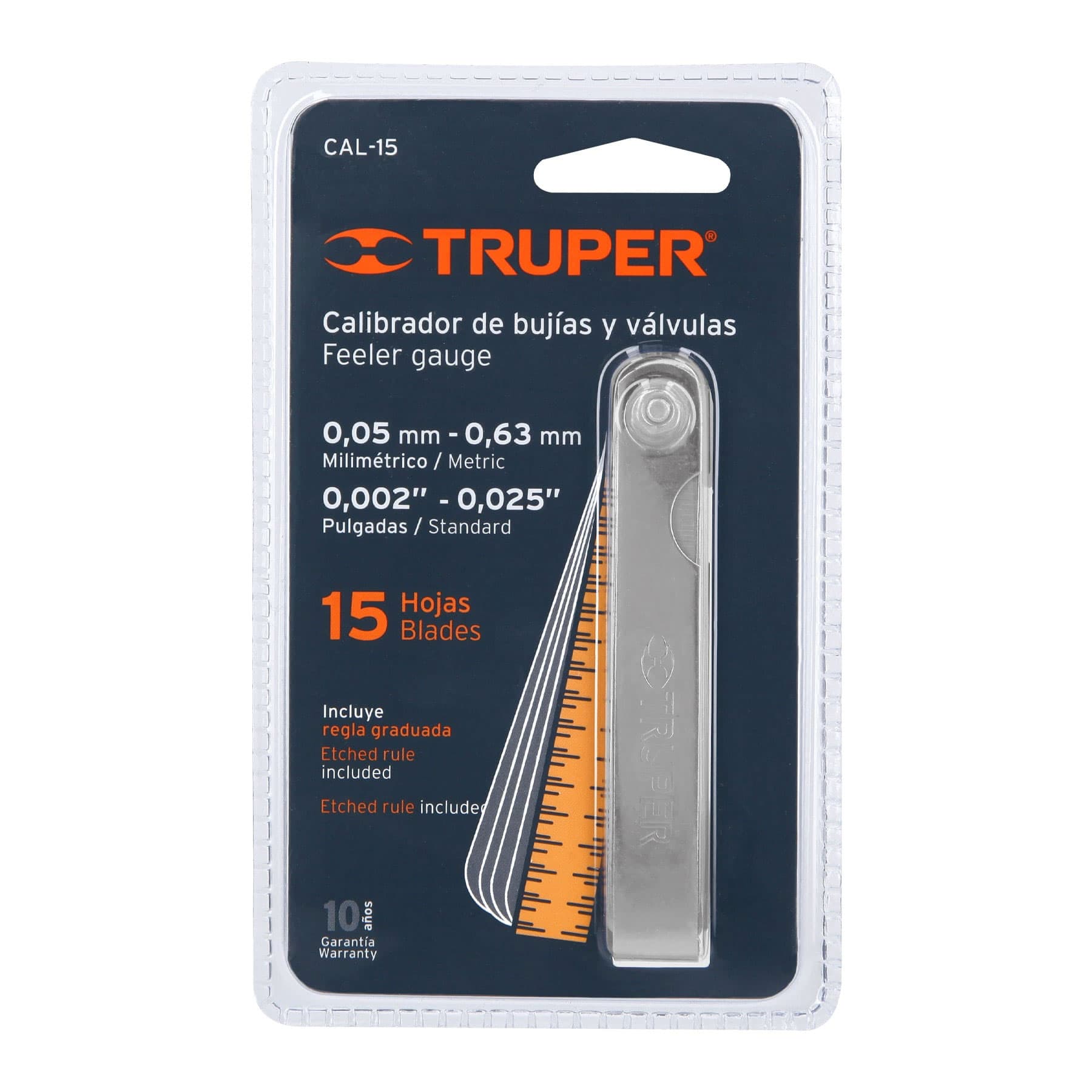 Calibrador para bujías, 15 hojas