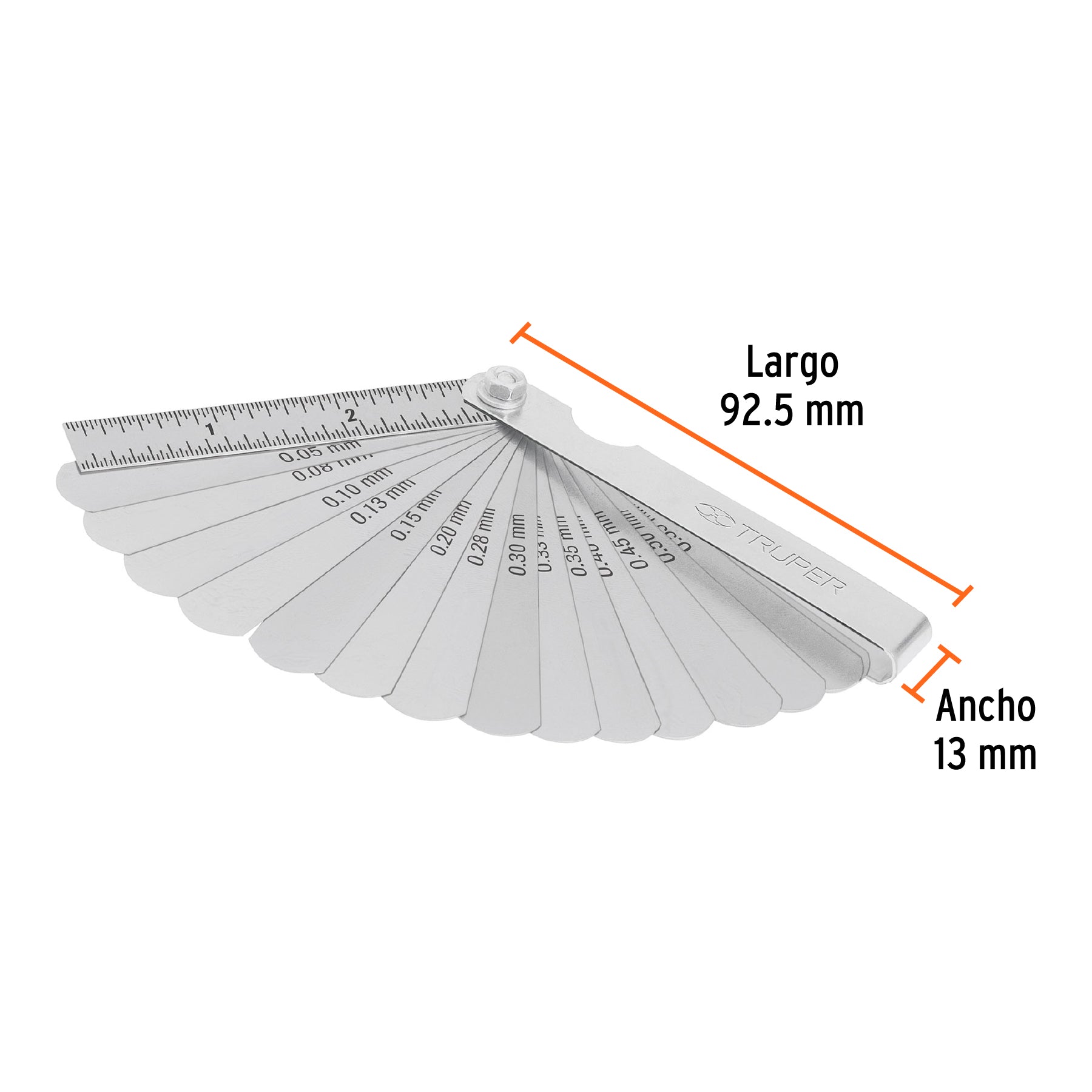 Calibrador para bujías, 15 hojas