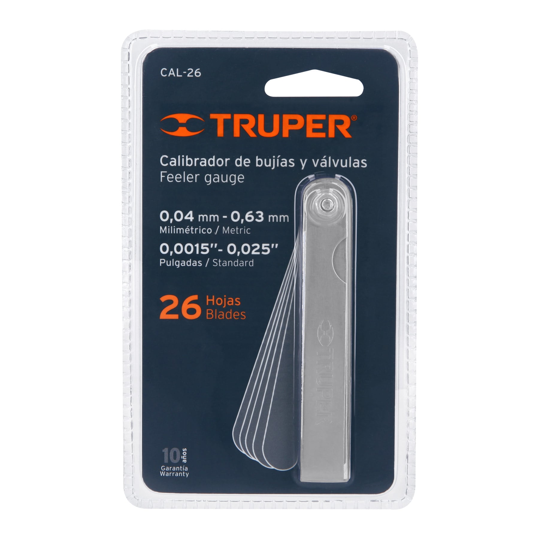 Calibrador para bujías, 26 hojas