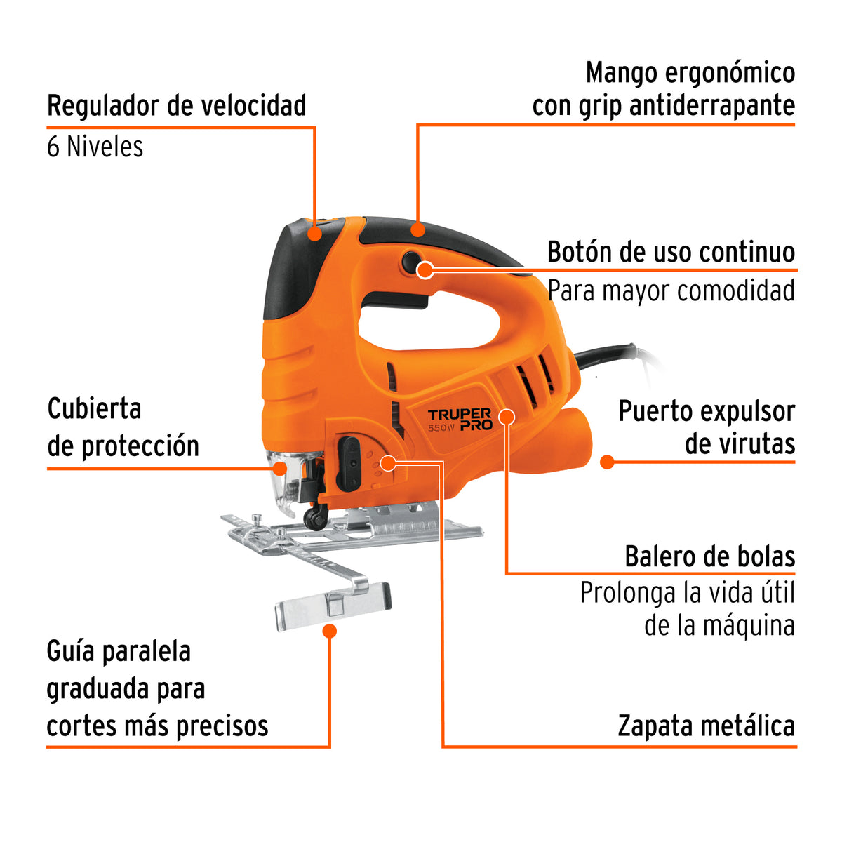 Sierra caladora, profesional, 550 W