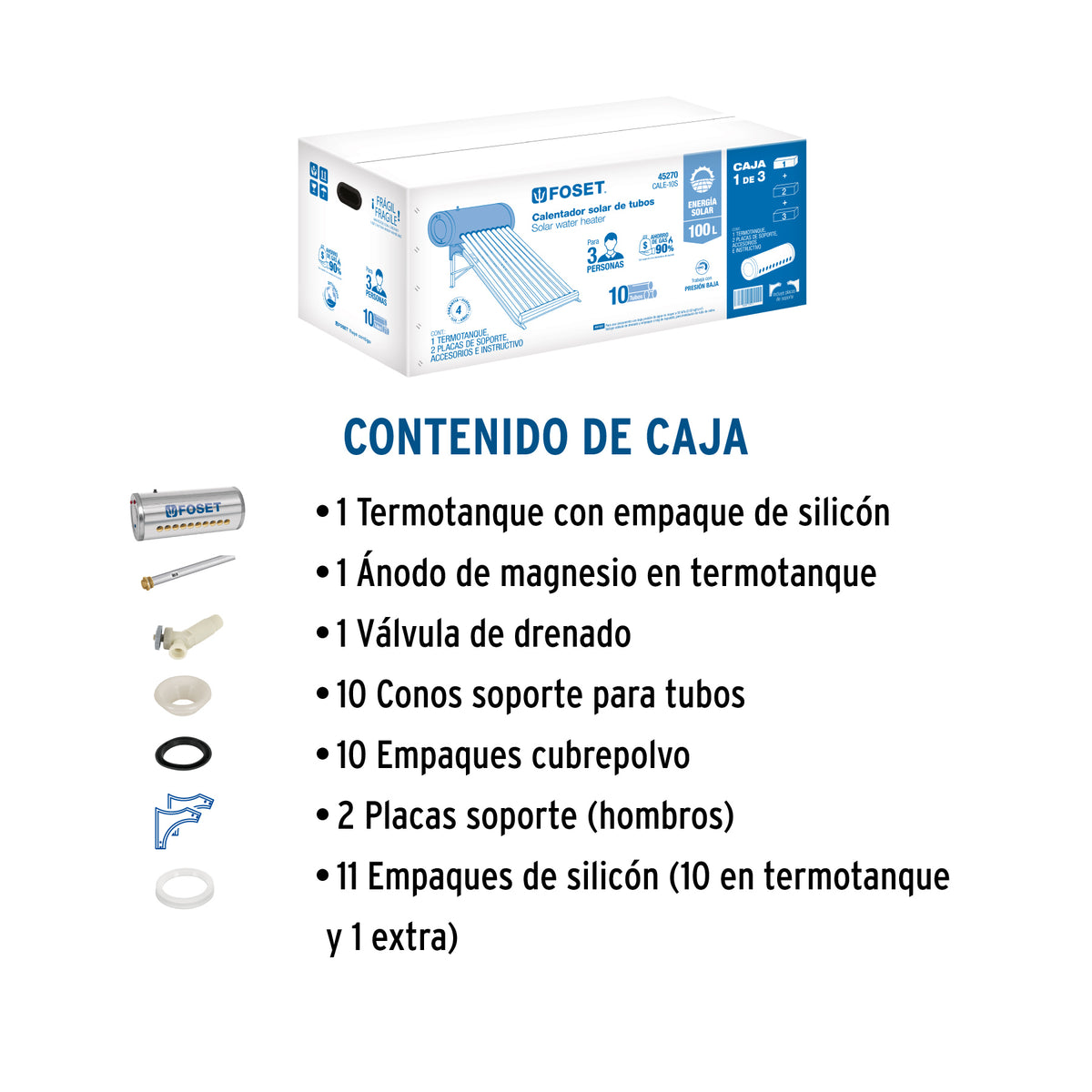 Termotanque p/calentador solar CALE-15S, FOSET