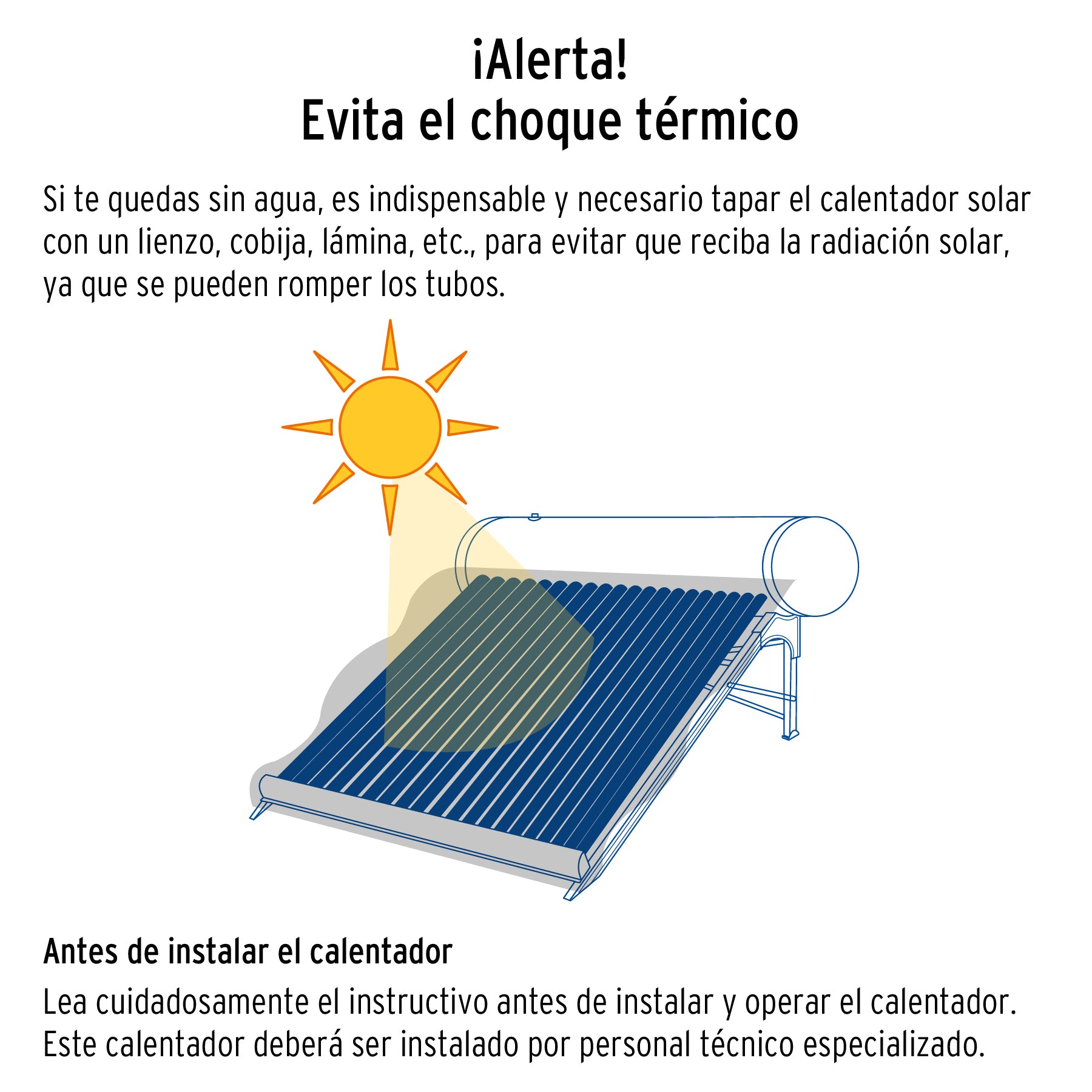 Calentador de agua solar 92 Litros 2 personas