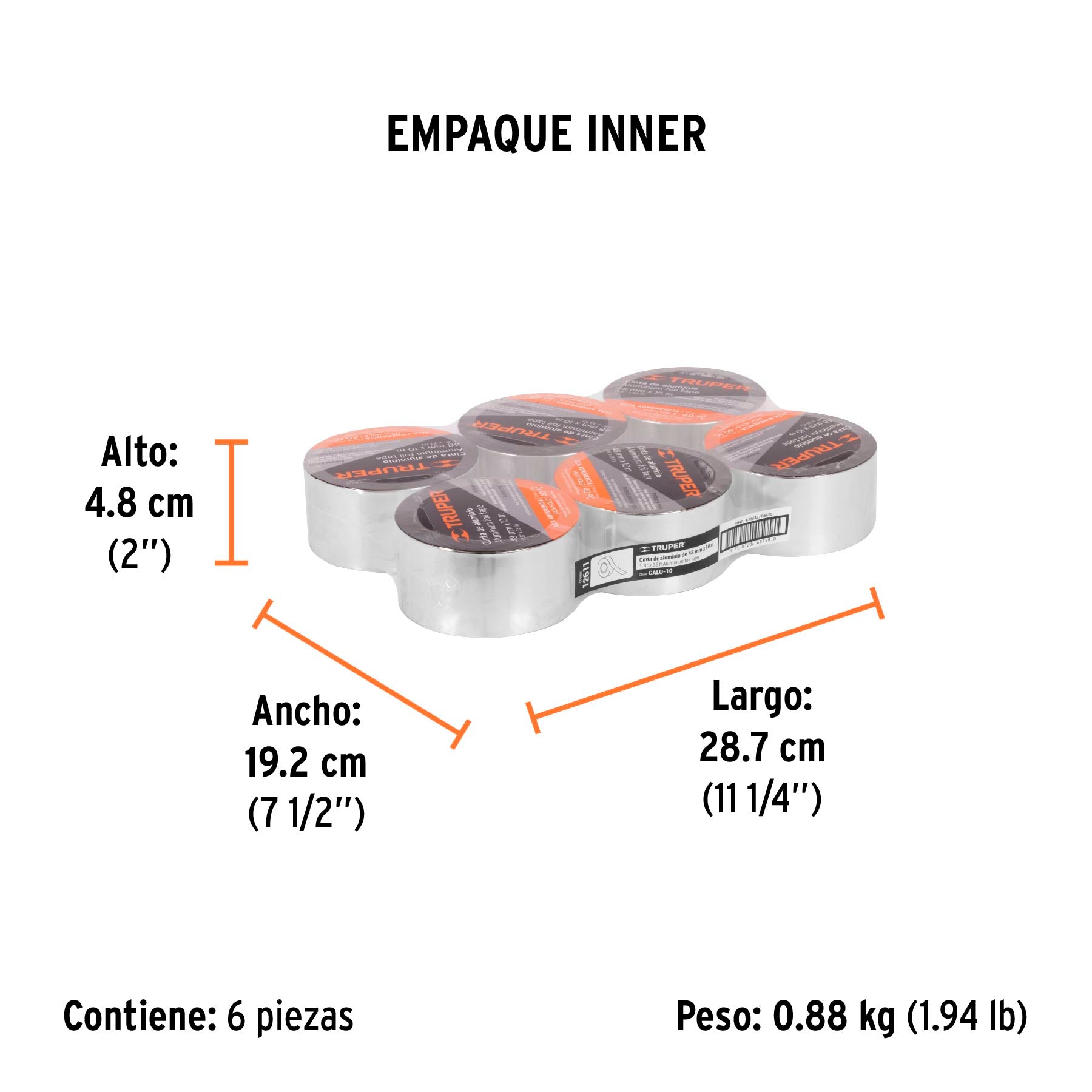 Cinta de aluminio 48 mm x 10 m