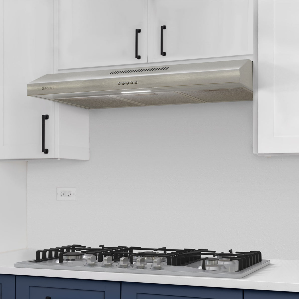 Campana extractora 80 cm, de pared, acero inoxidable, Foset
