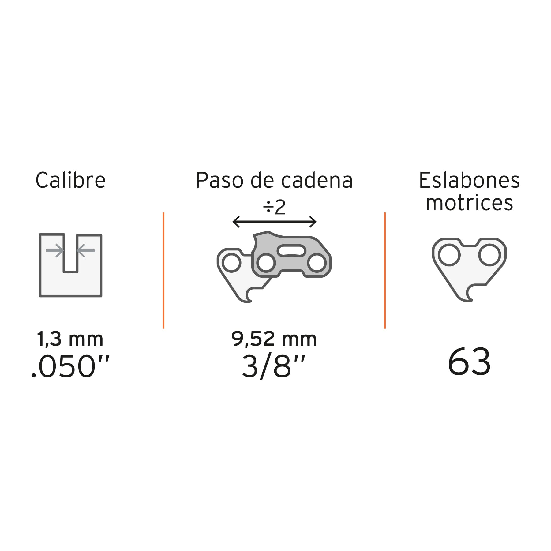 Cadena de repuesto para motosierra eléctrica 18"