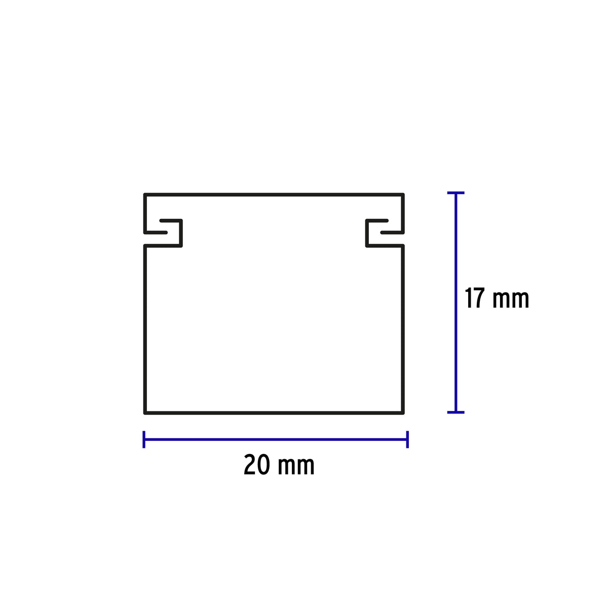 Canaleta de 1 vía 17 x 20 mm, con adhesivo, VOLTECK