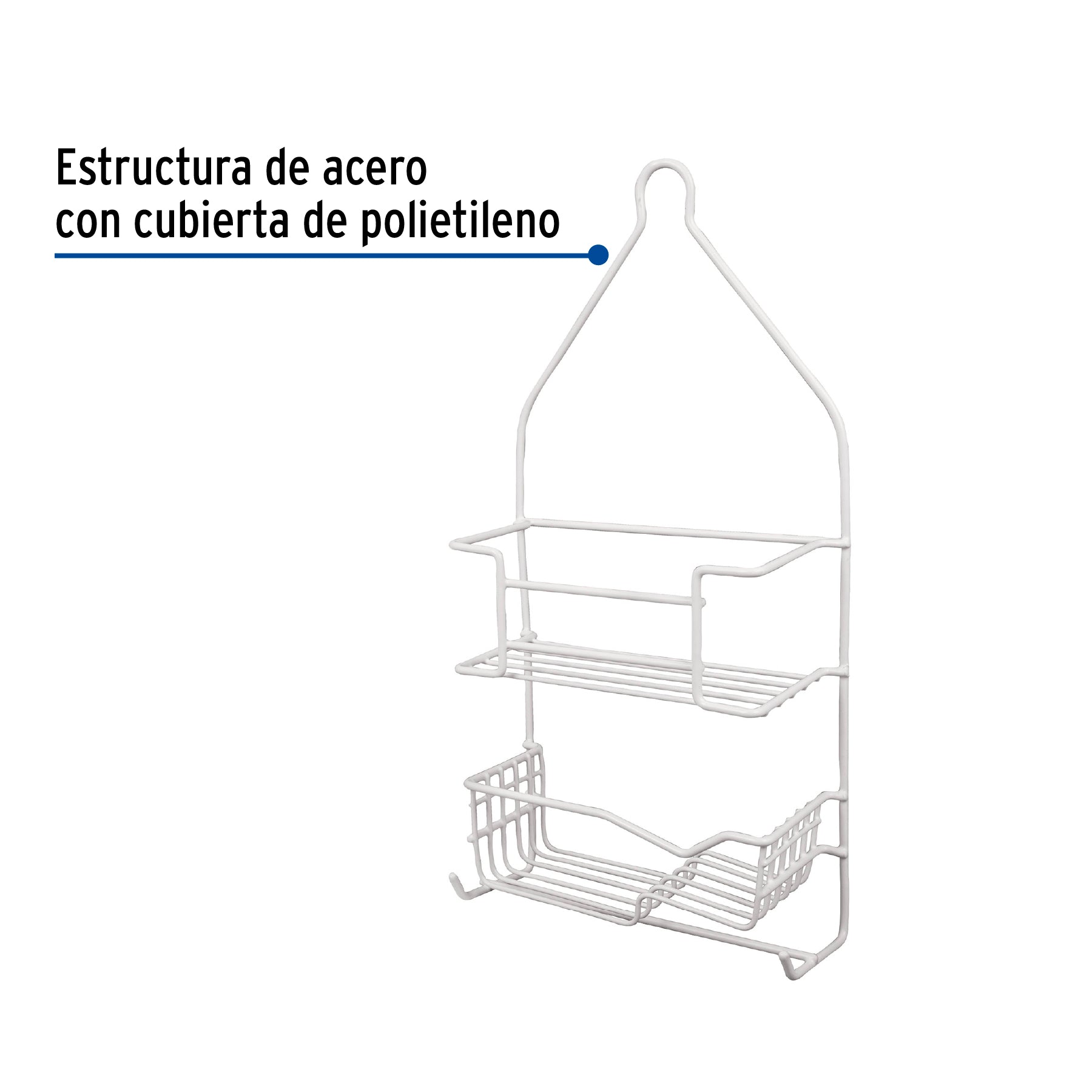 Canastilla para regadera, doble,rectangular