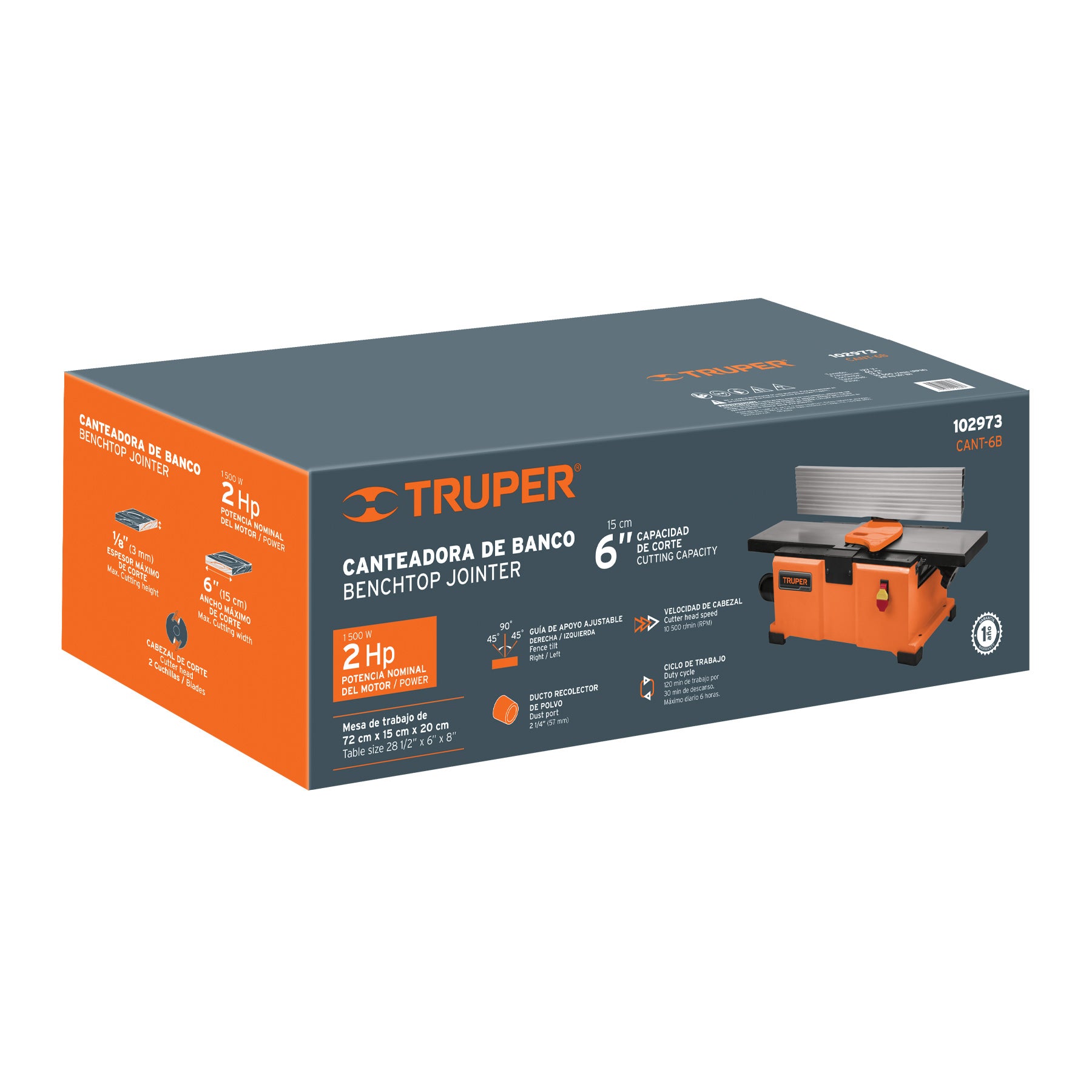 Canteadora de banco 6', 2 HP (1500 W), TRUPER