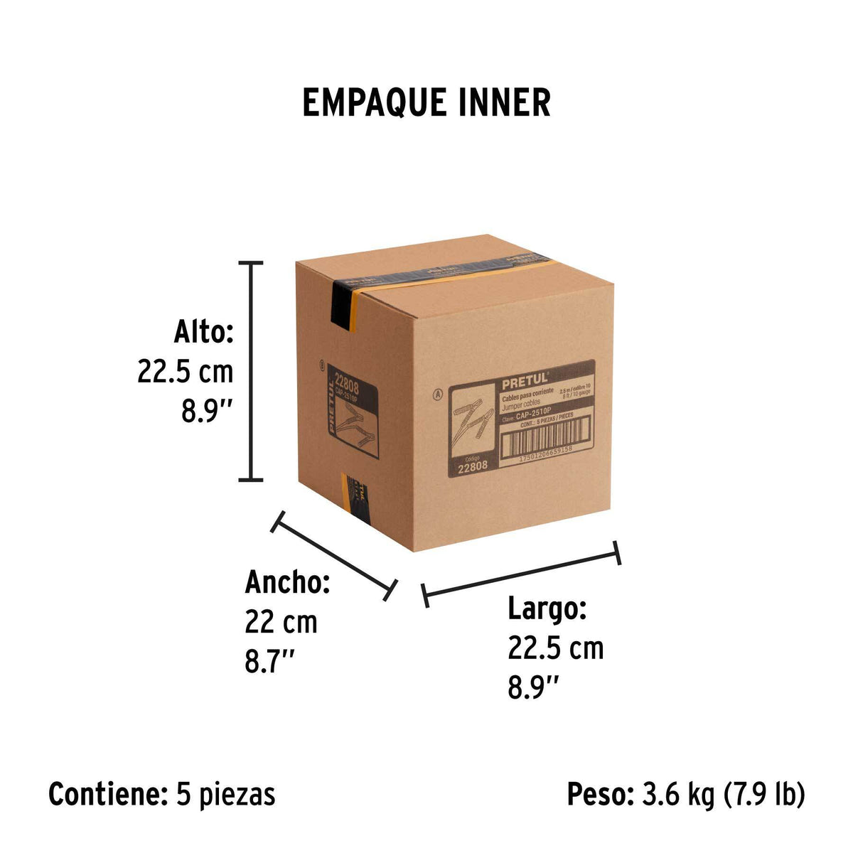 Cables pasa corriente, 2.5 m, calibre 10 awg, pretul
