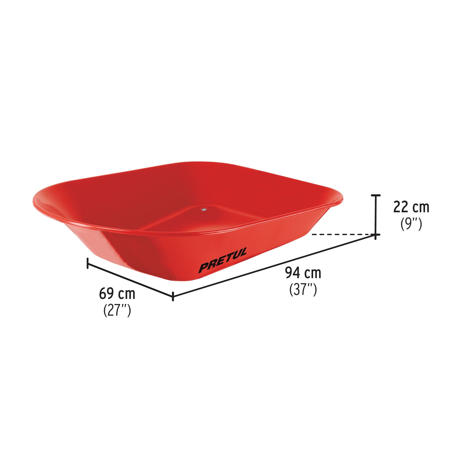 Carretilla 4.5ft3,neum.ref, bastidor bipartido, roja, Pretul