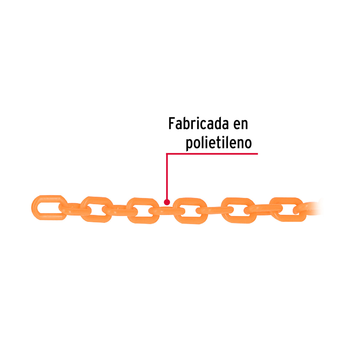 Cadena de plástico de 3mm, naranja