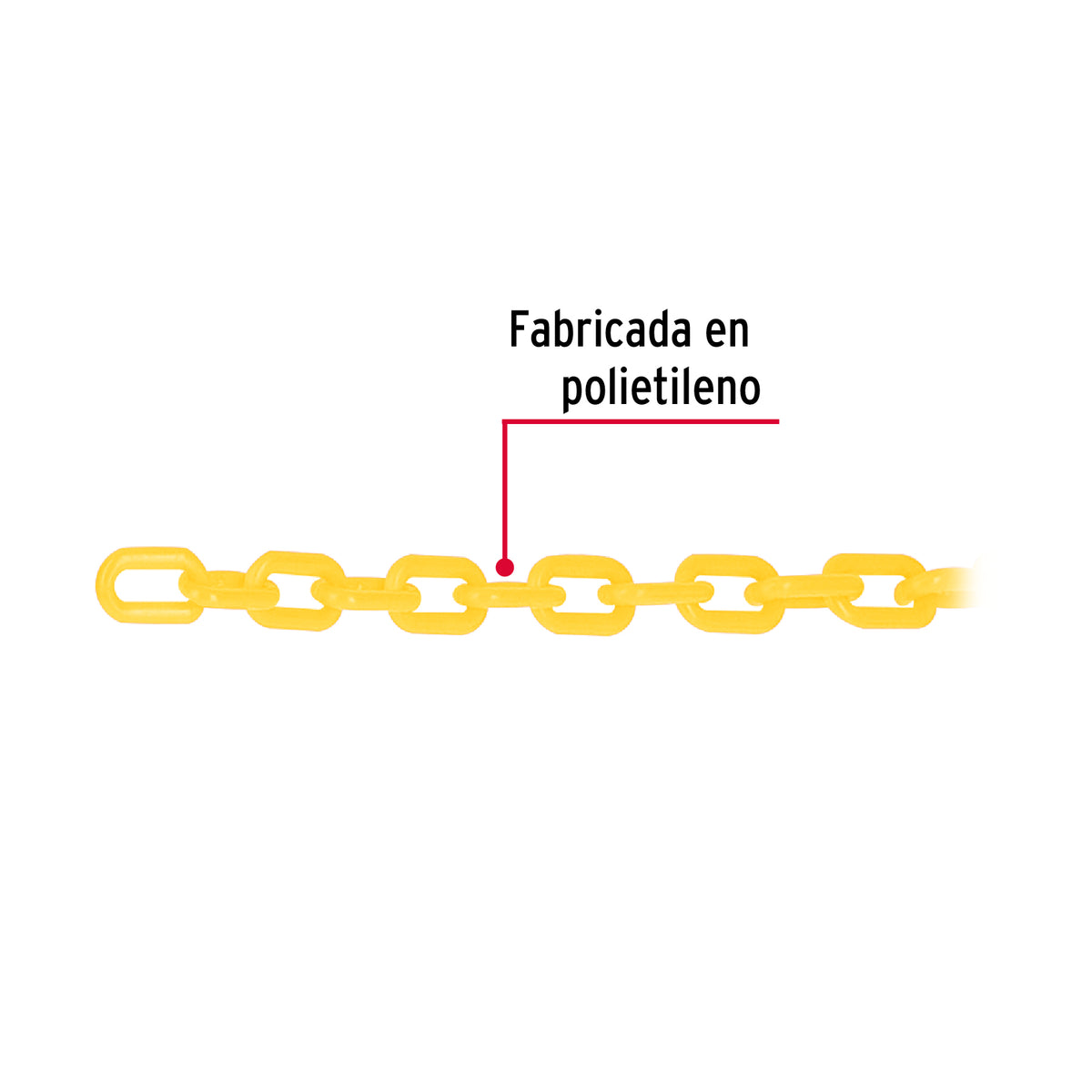 Cadena de plástico de 3mm, amarilla