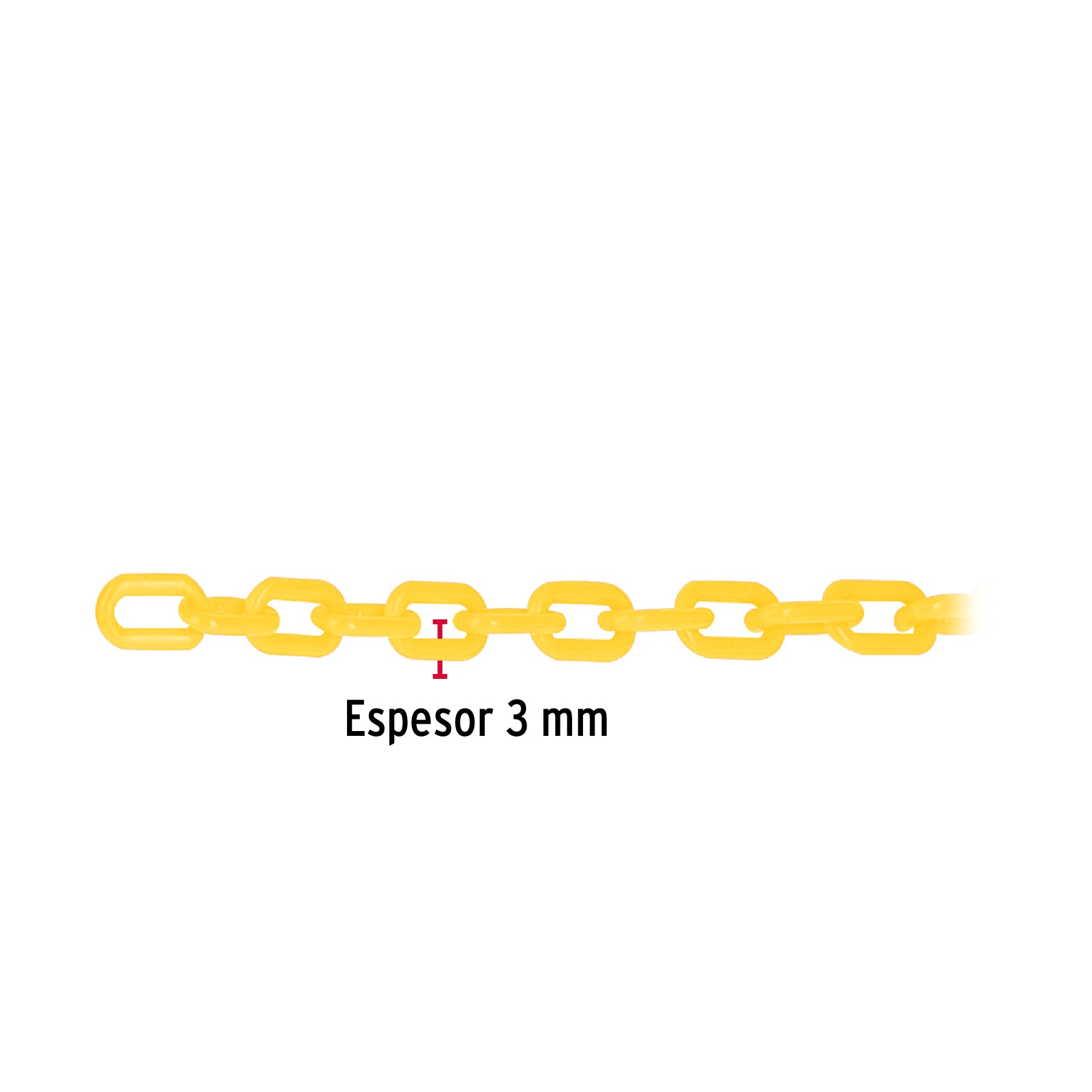 Cadena de plástico de 3mm, amarilla