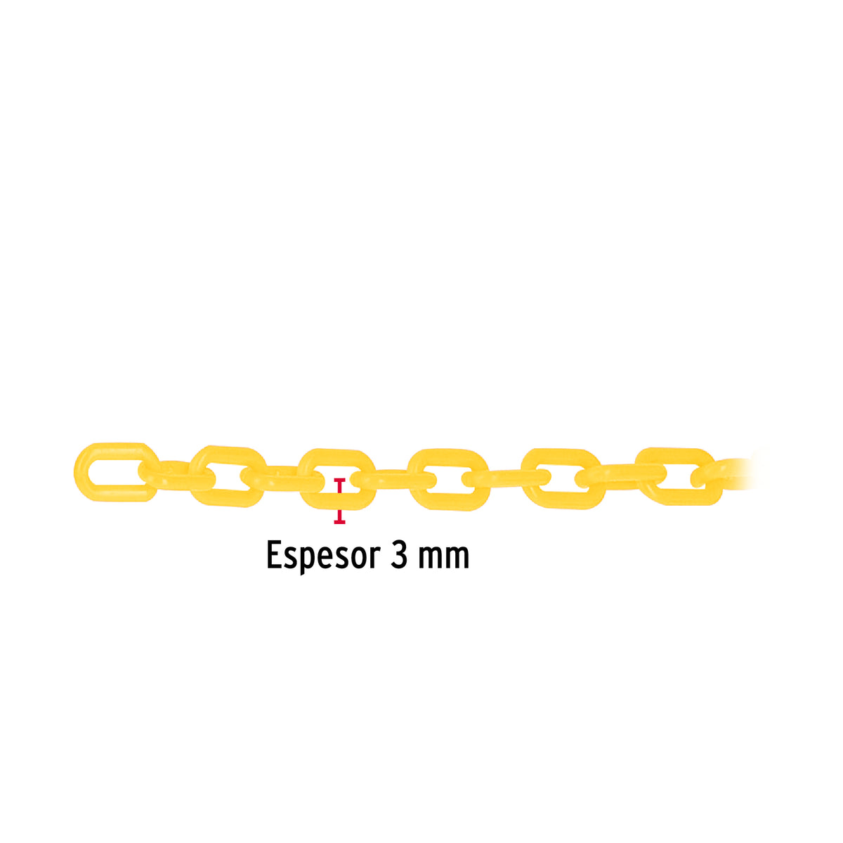 Cadena de plástico de 3mm, amarilla