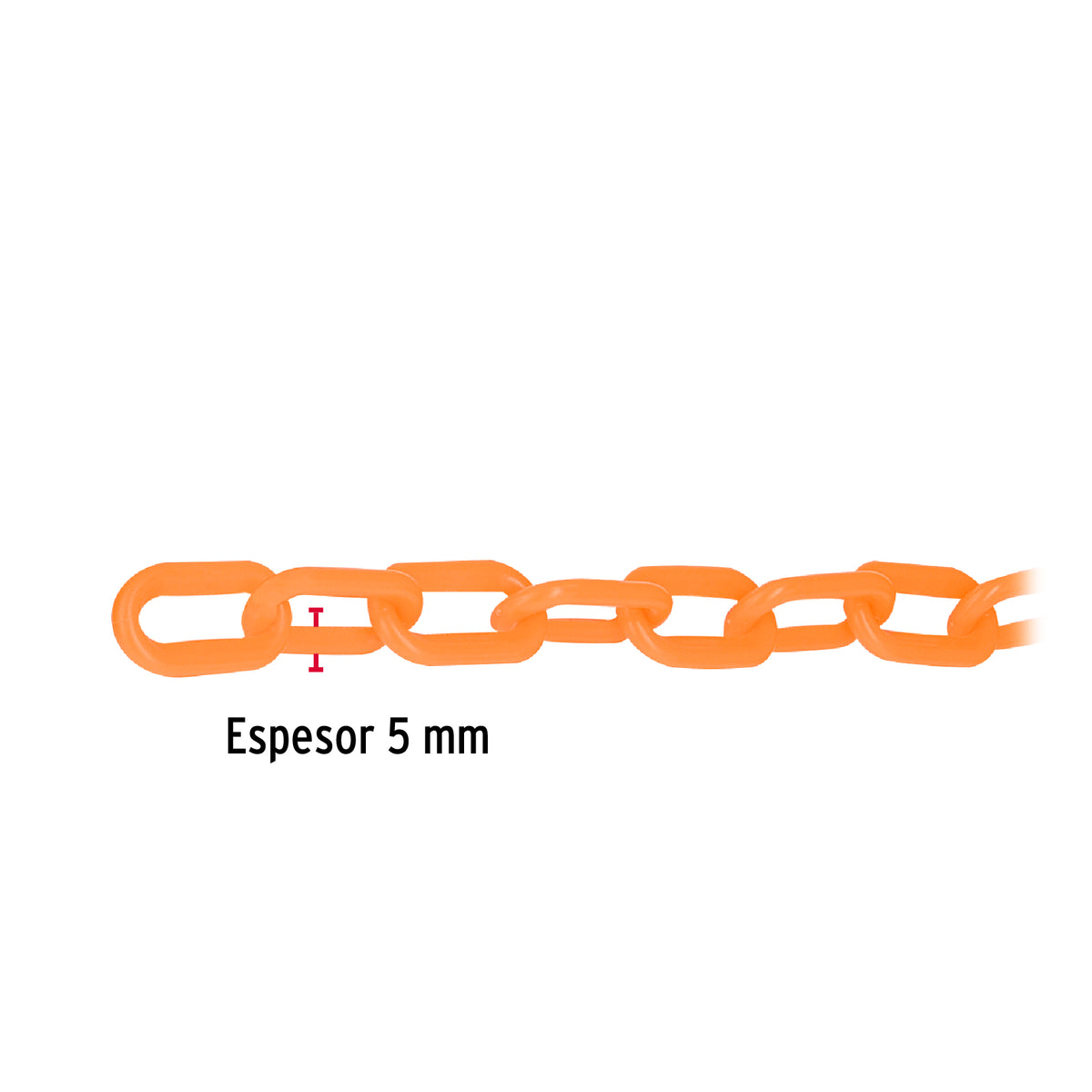 Cadena de plástico de 5mm, naranja