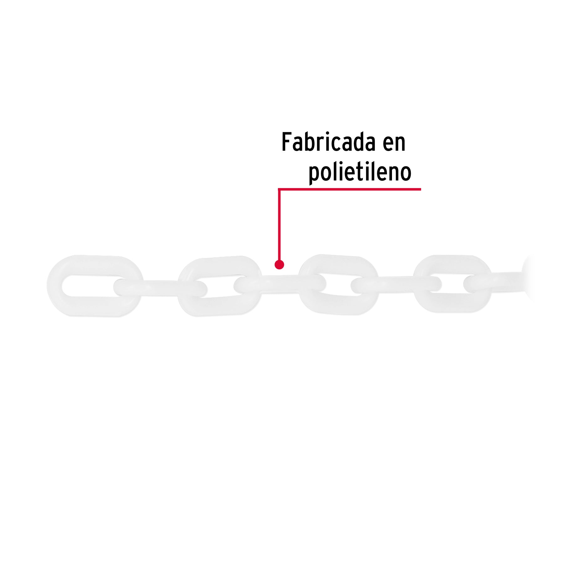 Cadena de plástico de 5mm, blanca