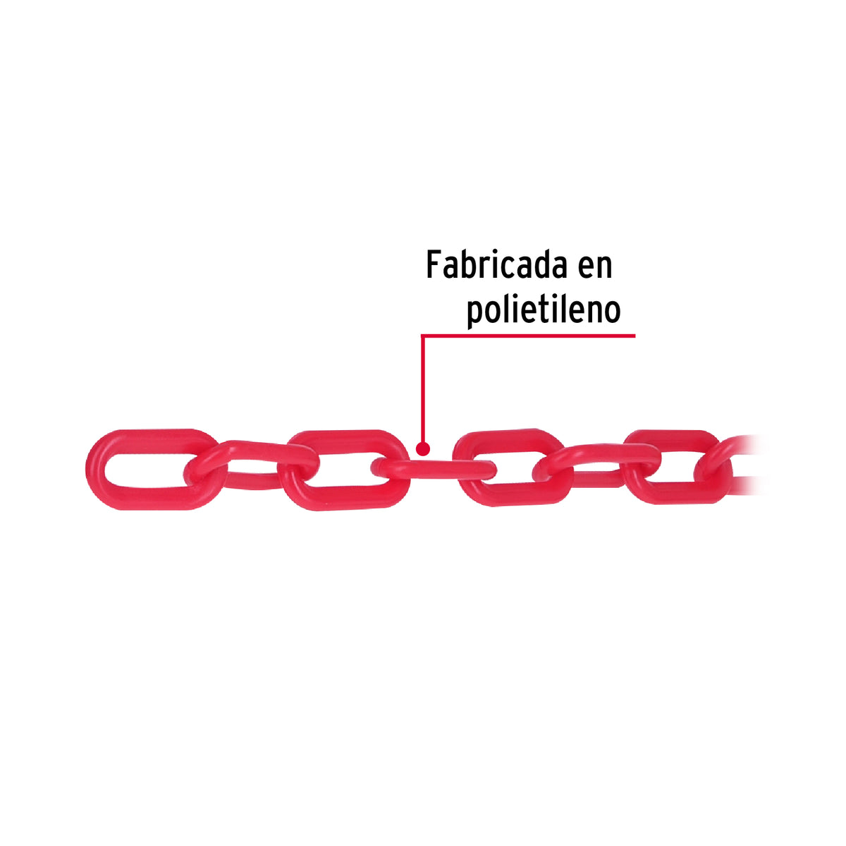 Cadena de plástico de 5mm, roja