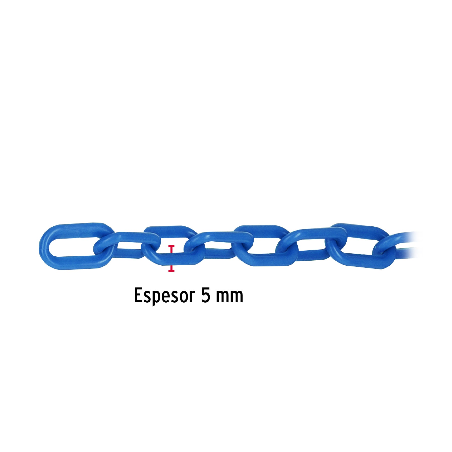 Cadena de plástico de 5mm, azul
