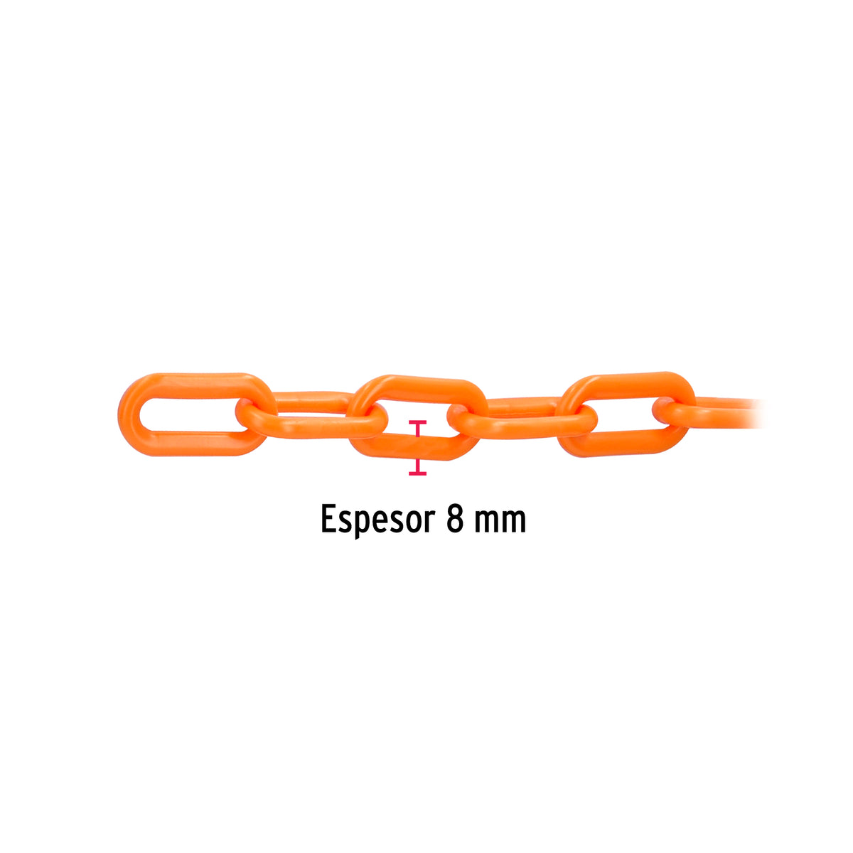 Cadena de plástico de 8mm, naranja