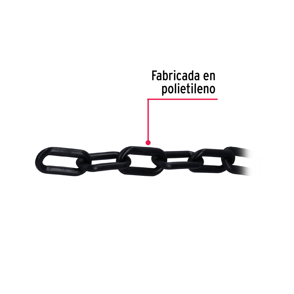 Cadena de plástico de 8mm, negra