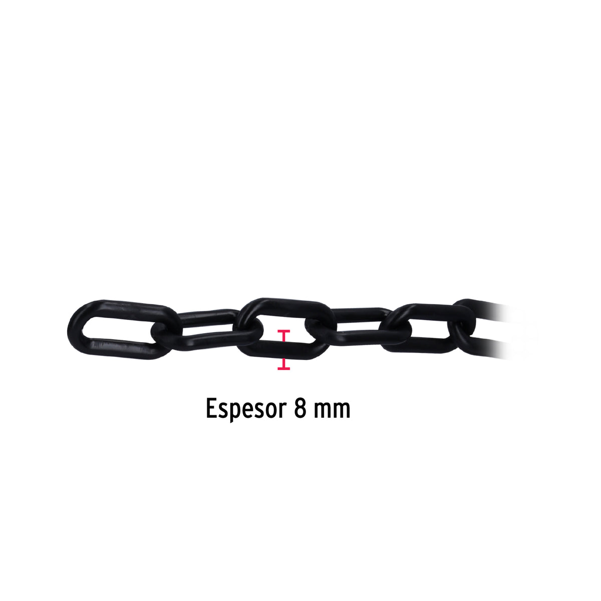 Cadena de plástico de 8mm, negra