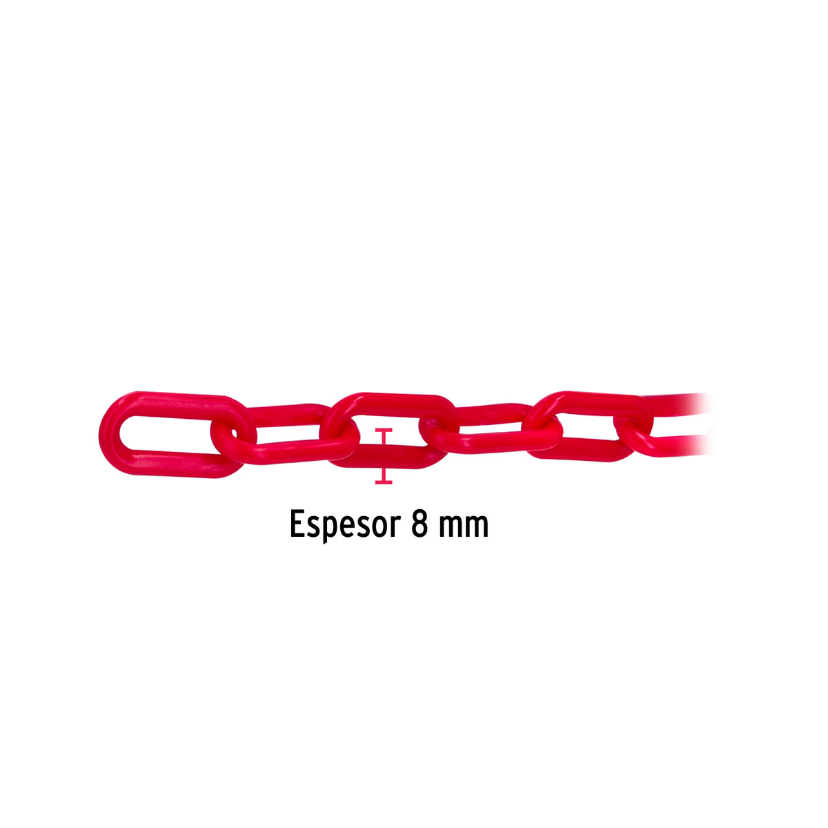 Cadena de plástico de 8mm, roja