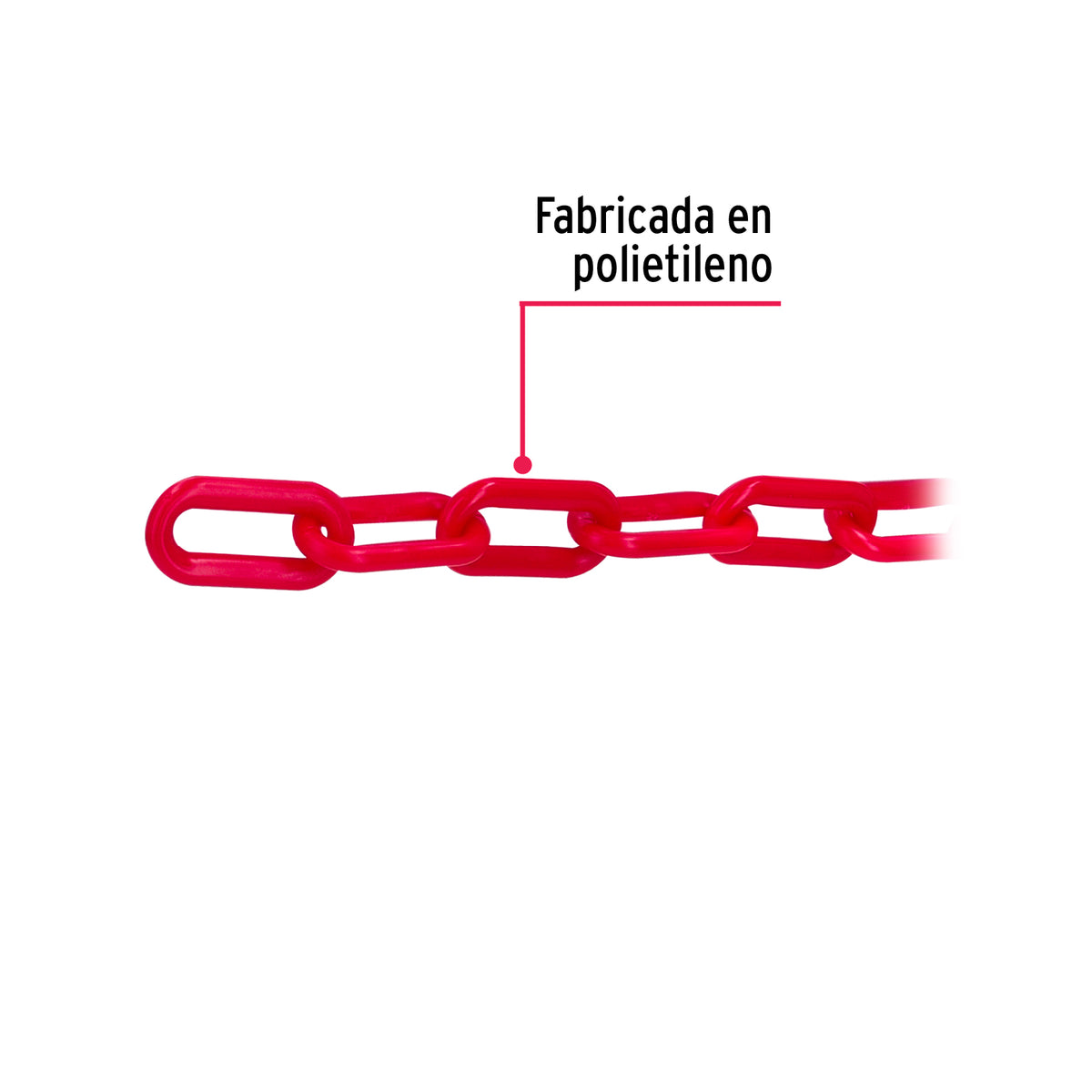 Cadena de plástico de 8mm, roja