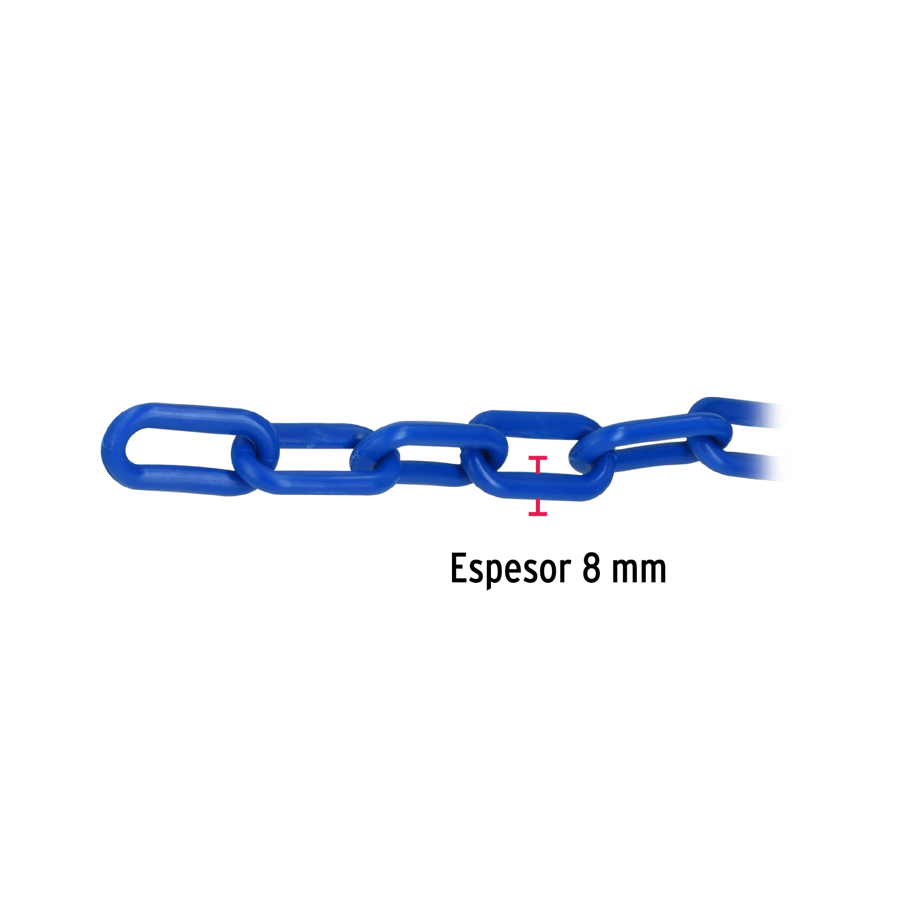Cadena de plástico de 8mm, azul