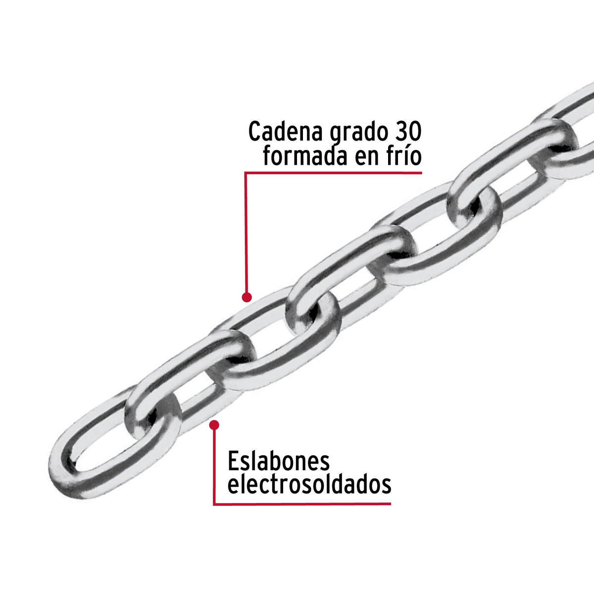 Cadena pulida de 1/2"