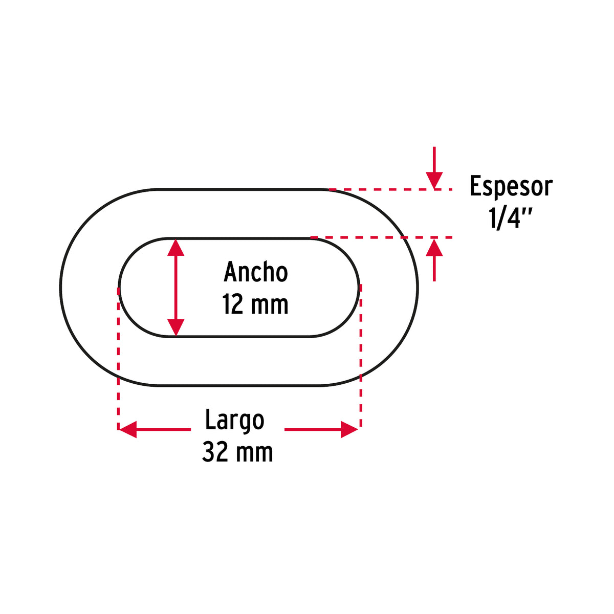 Cadena pulida de 1/4"
