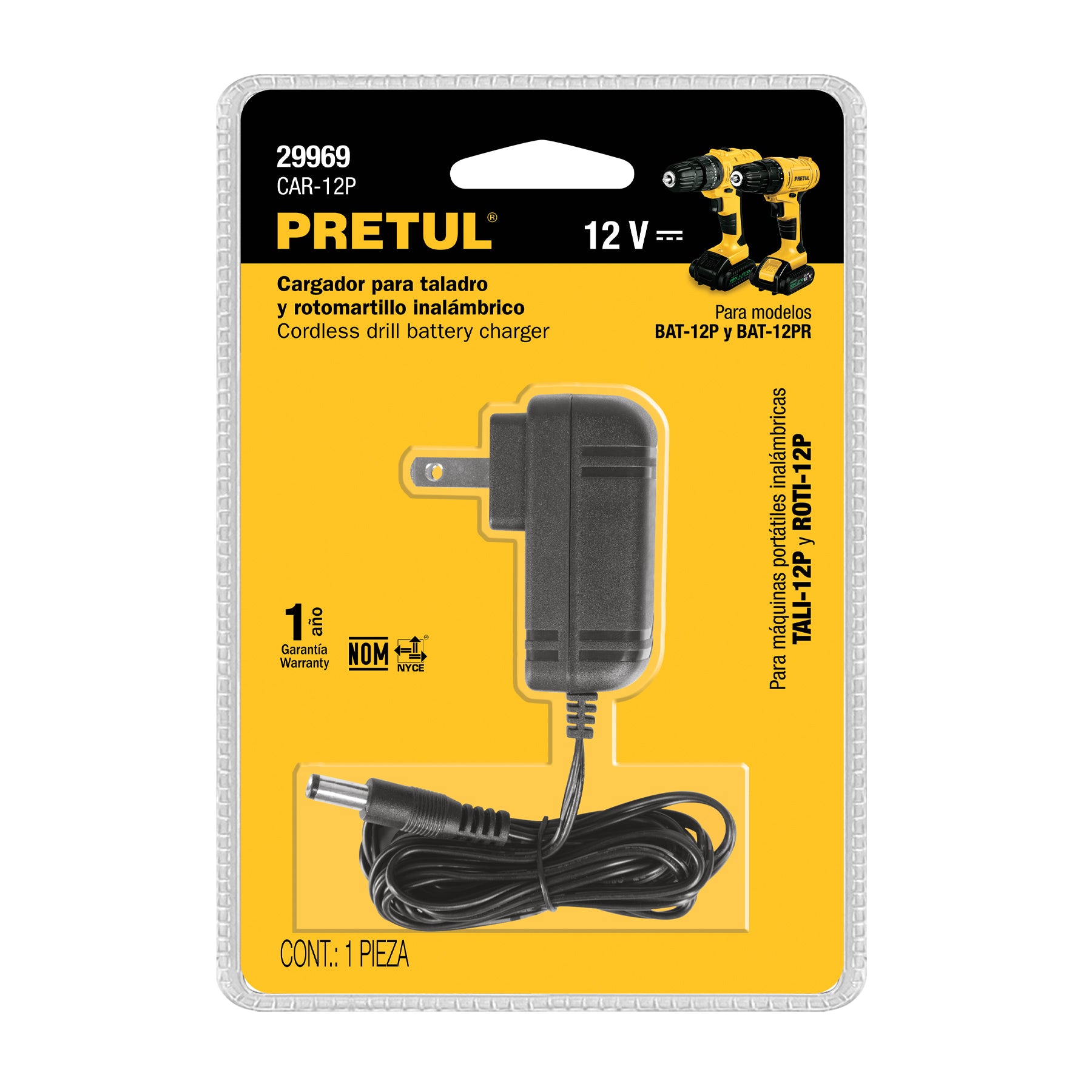 Cargador de baterías, ión litio, 12 V para taladro TALI-12P