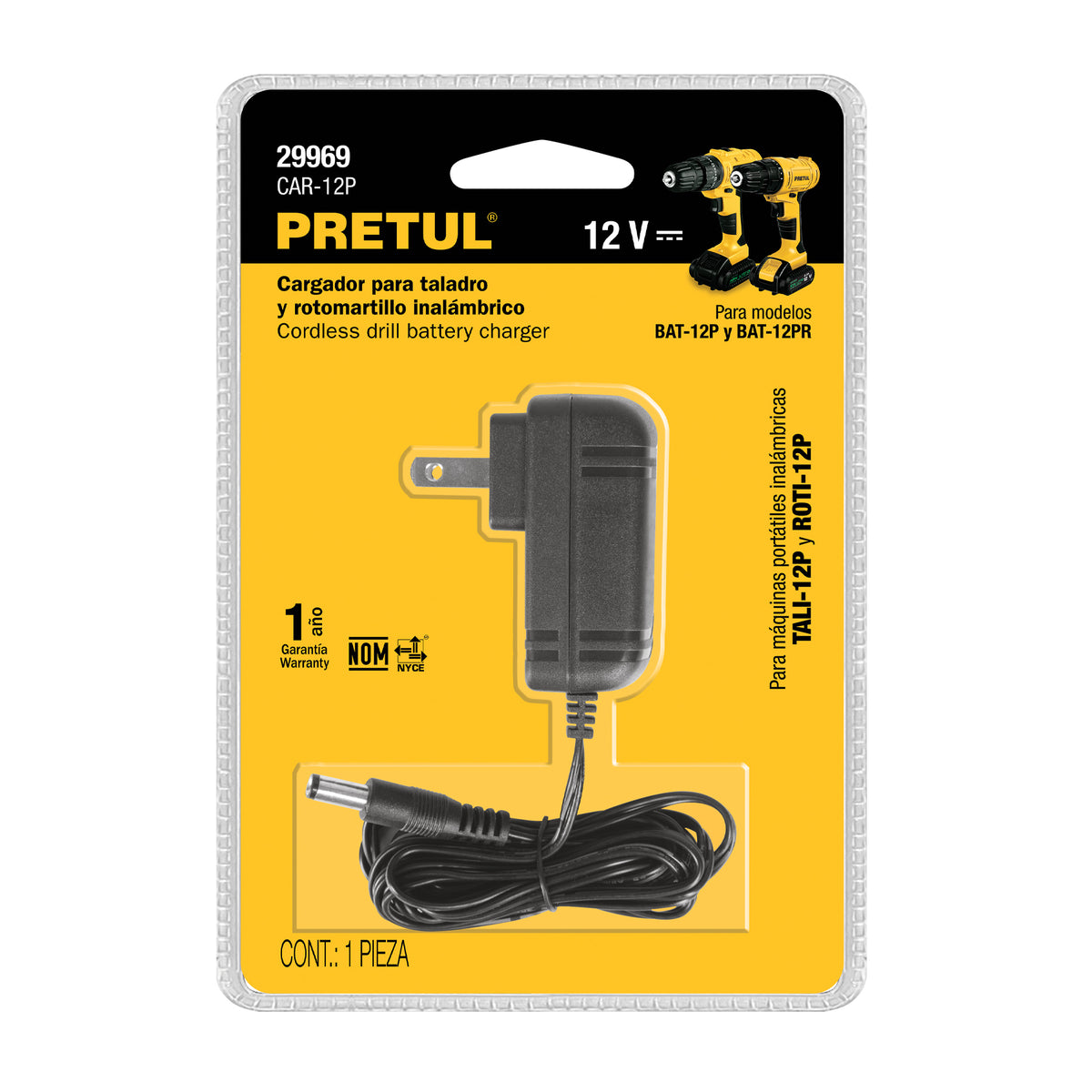 Cargador de baterías, ión litio, 12 V para taladro TALI-12P