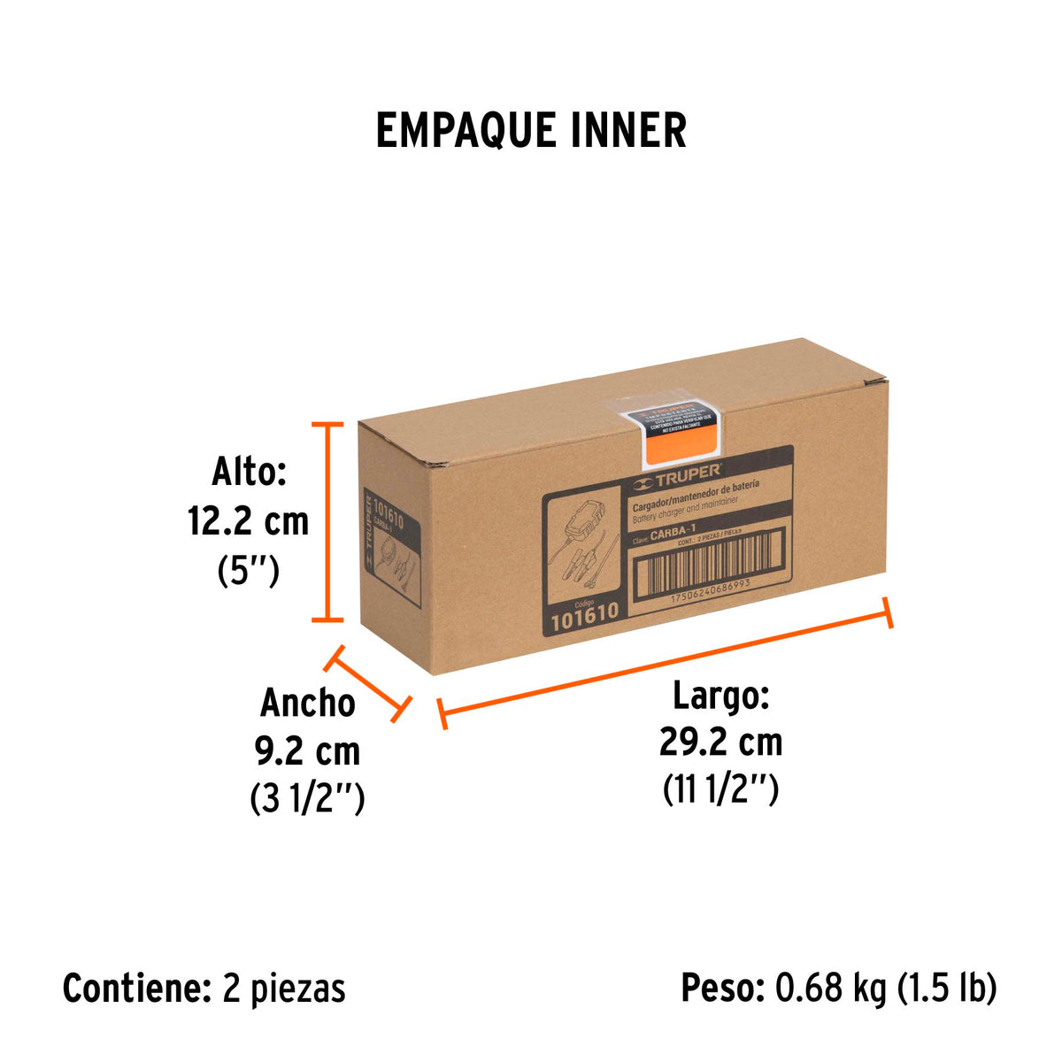 Cargador de 1 A para baterías de 6 y 12V