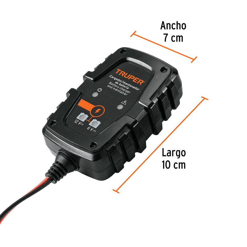 Cargador de 1 A para baterías de 6 y 12V